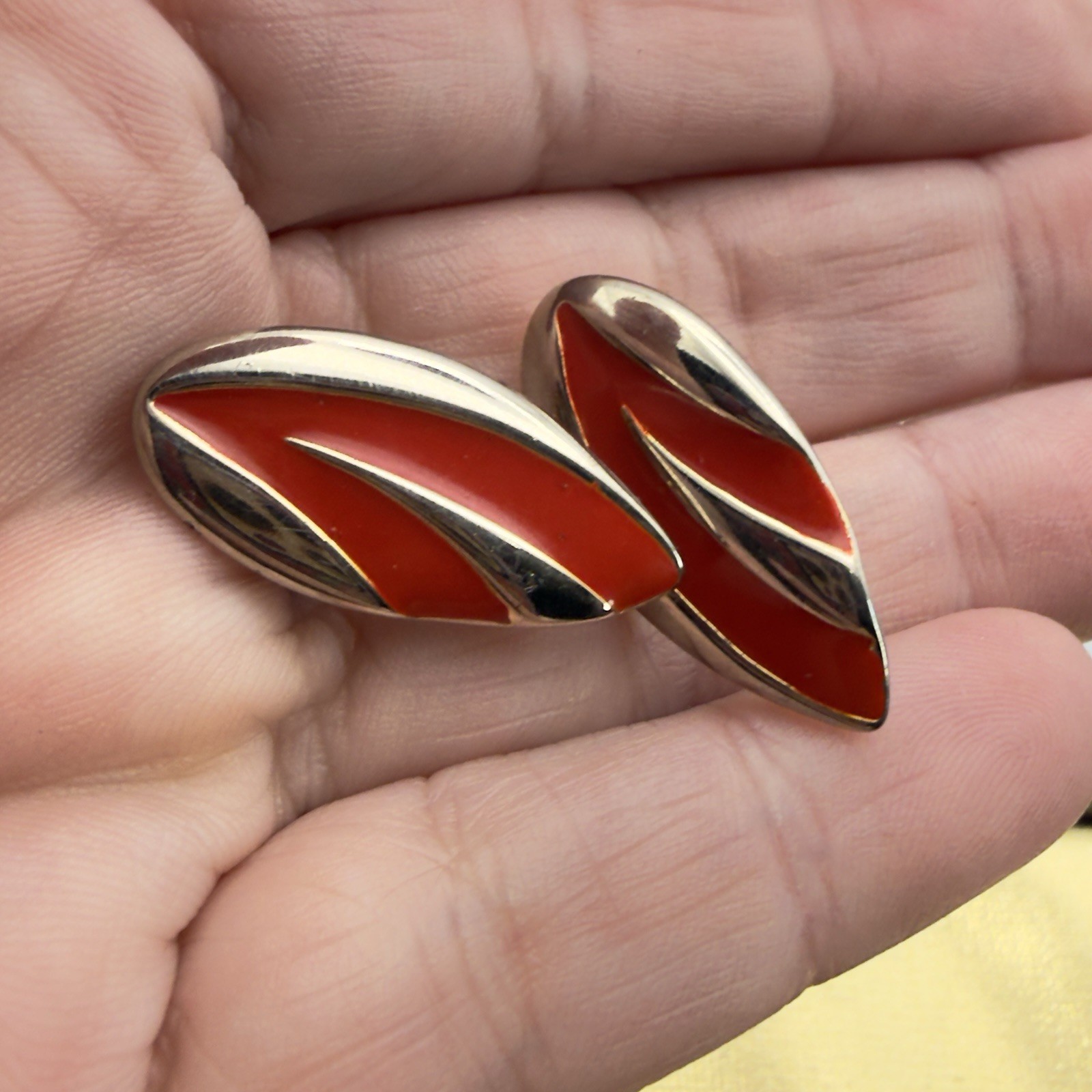 Vintage Clip On earrings Lot Nautical Red White Blue Hoop Button Retro 10pr USA