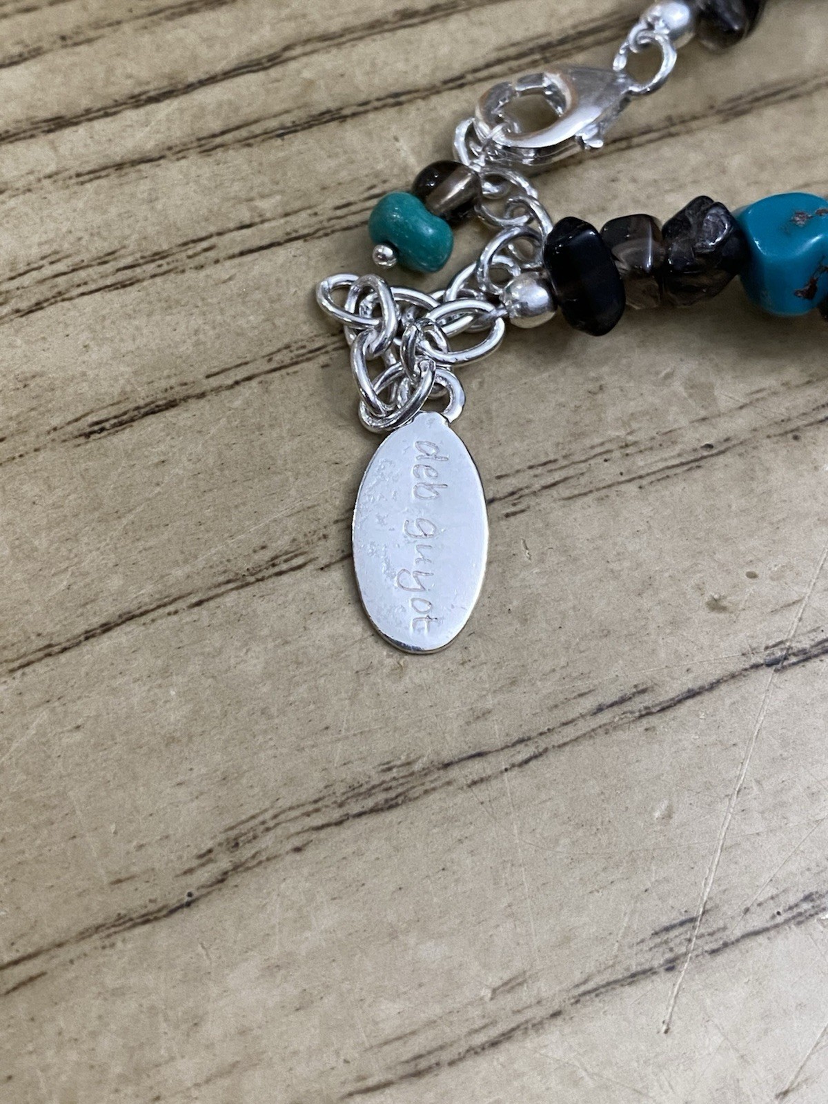 Deb Guyot Necklace Turquoise Blue Quartz Sterling Silver 925 HSN Beaded 18”