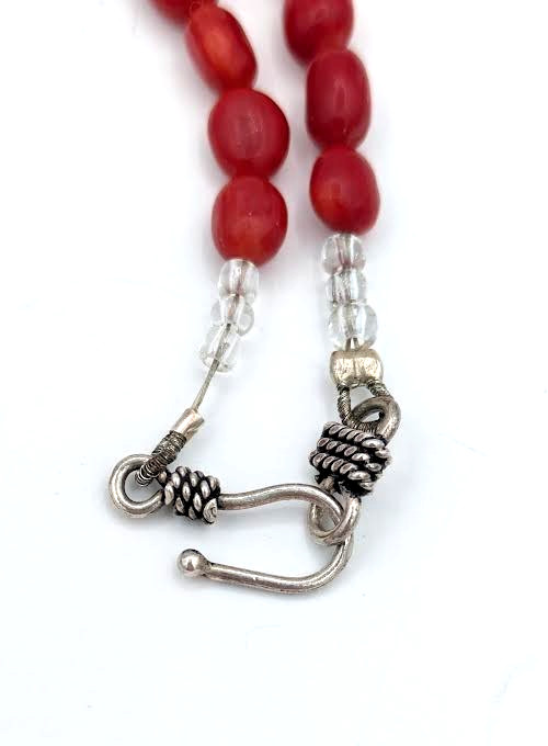 Vintage Genuine Coral Necklace Red Branch Coral Statement Bib 14 Inch
