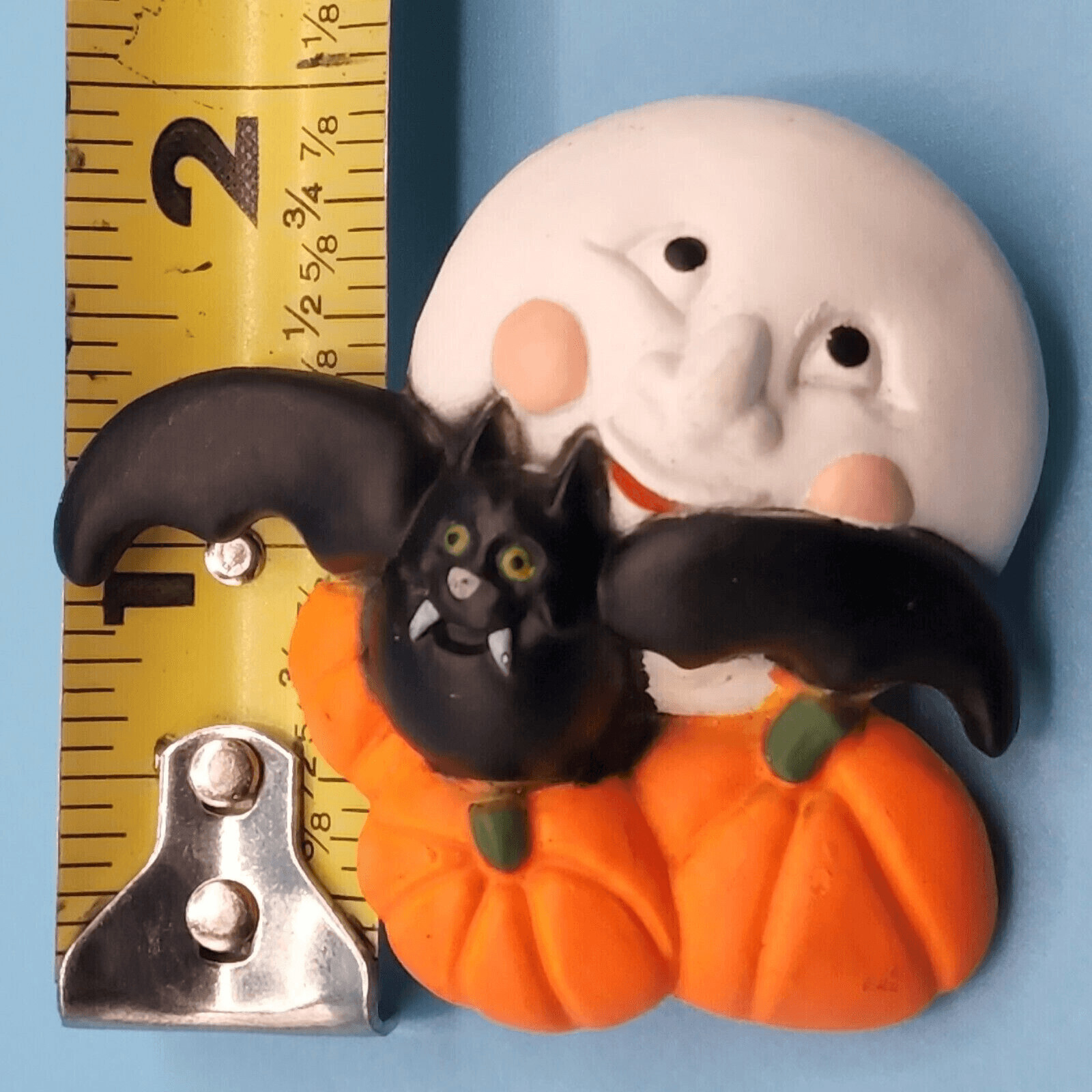 FUN WORLD Vintage Halloween Pin Full Moon Bats Pumpkin Brooch Costume Gift
