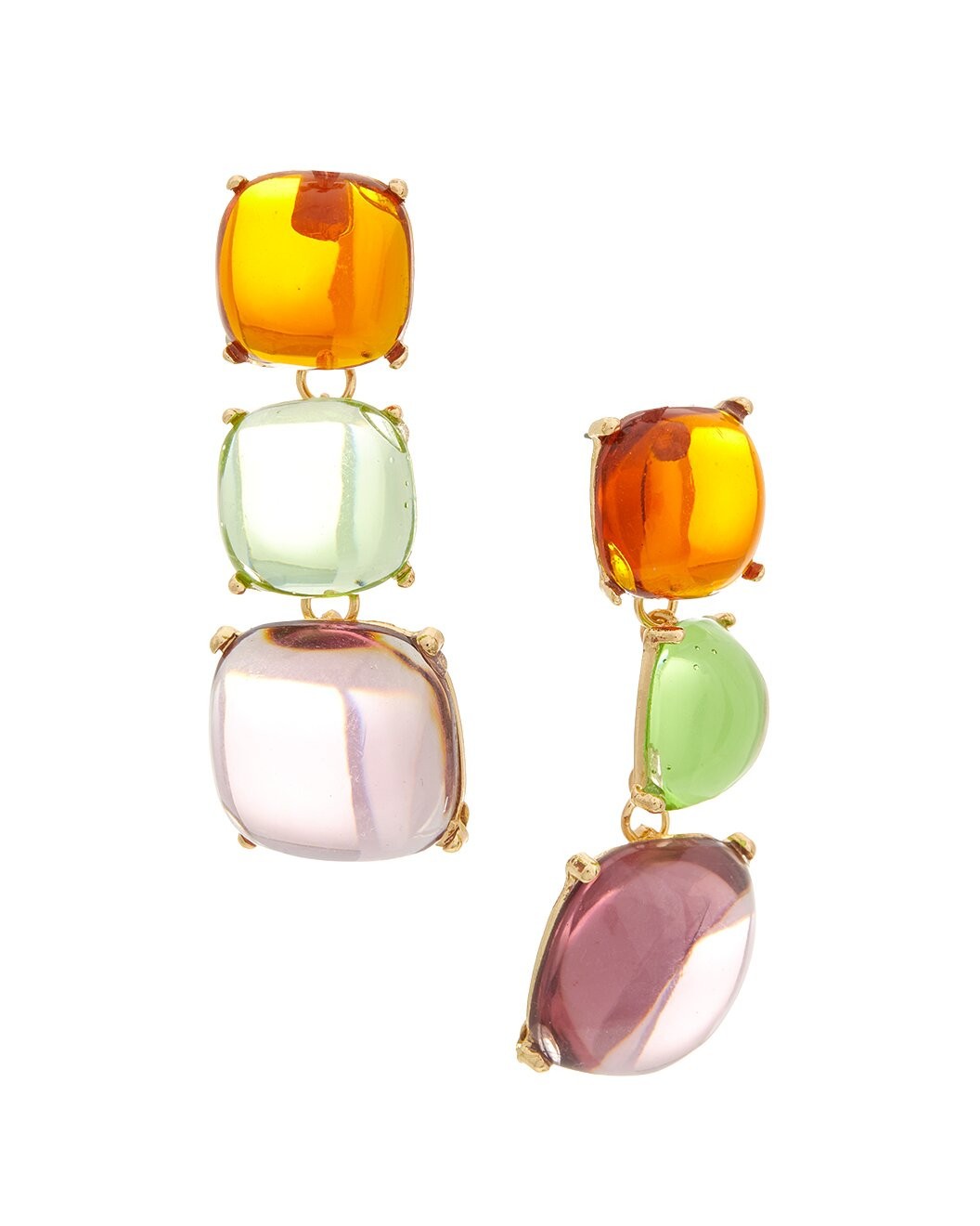 KJL Gripoix Resin Cabochon Gold Plated Collar Necklace & Earrings KENNETH © LANE