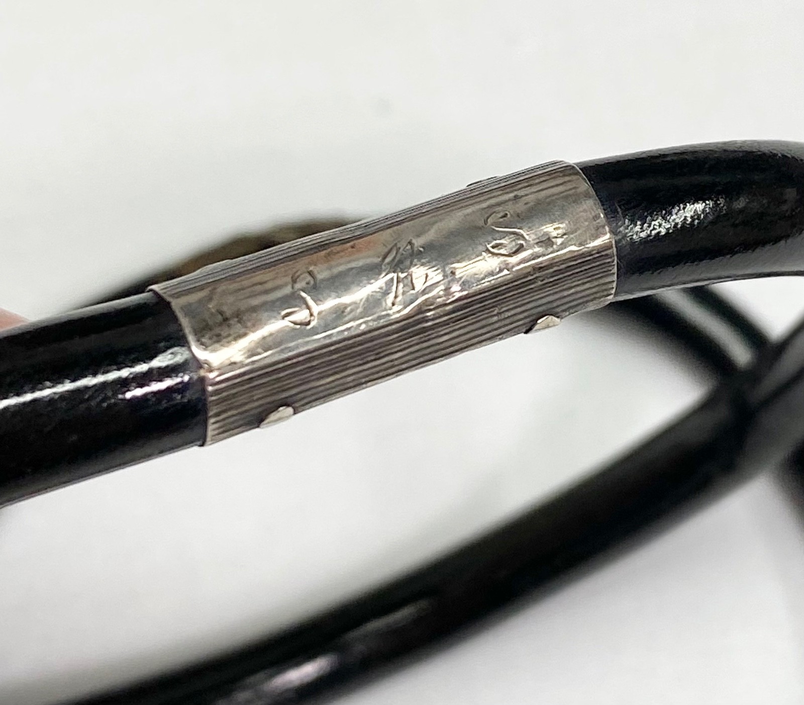 2 Vintage Hawaiian Black Coral Bangle Bracelet, 1 Copper , 1 Engraved Silver