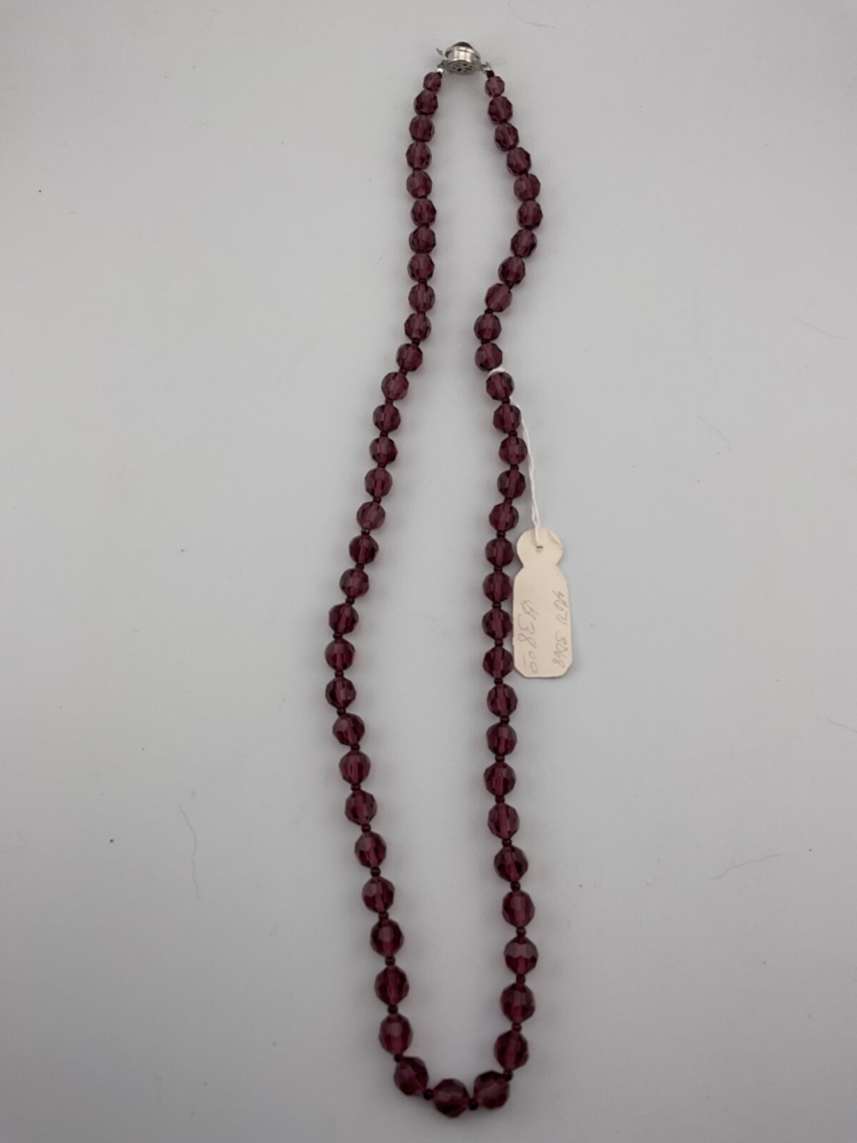 amethyst color czech glass bead necklace vintage
