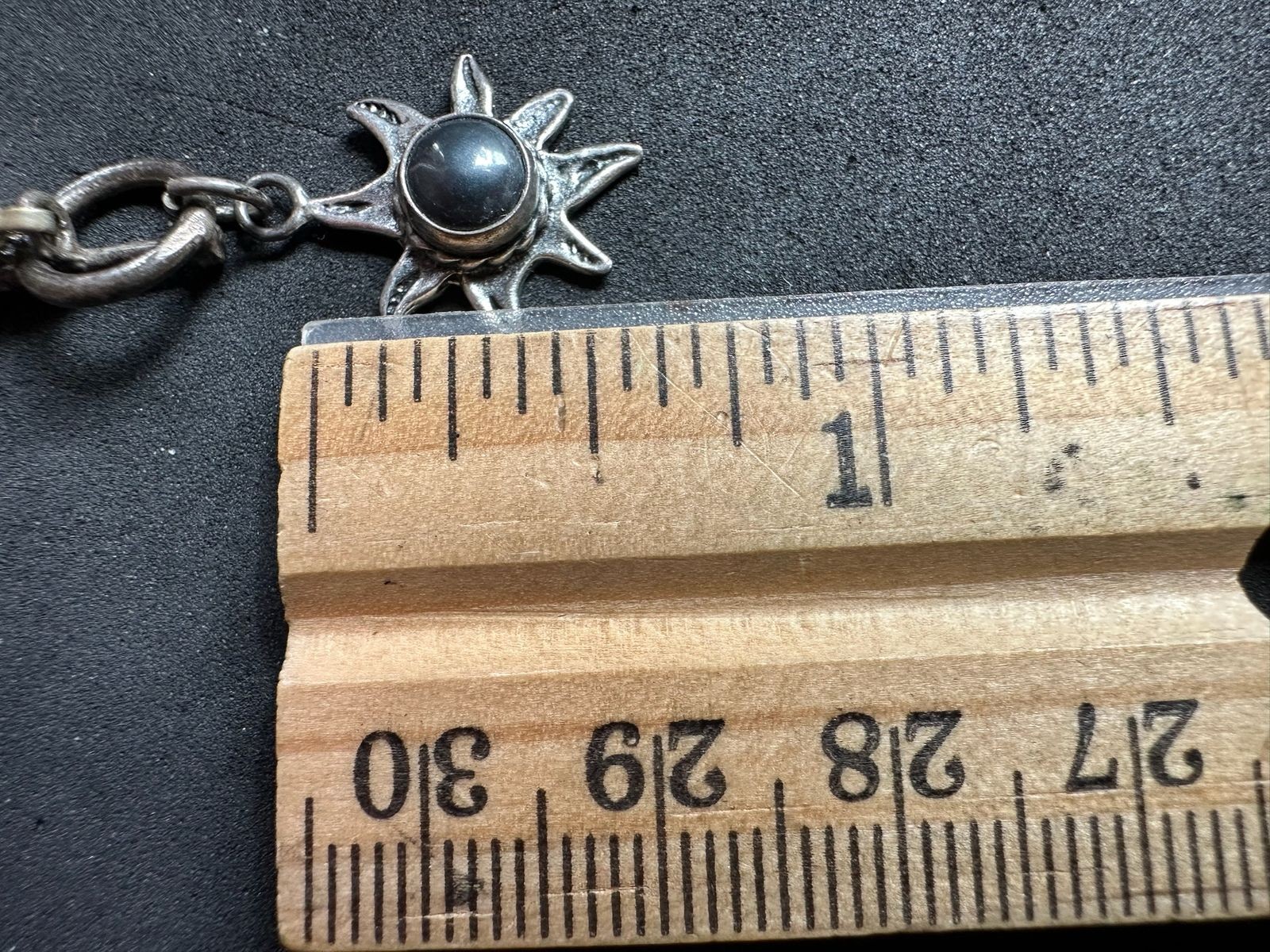 5.75g Vintage Sterling Silver 925 Sunburst Beaded Pendant Necklace 16 in M