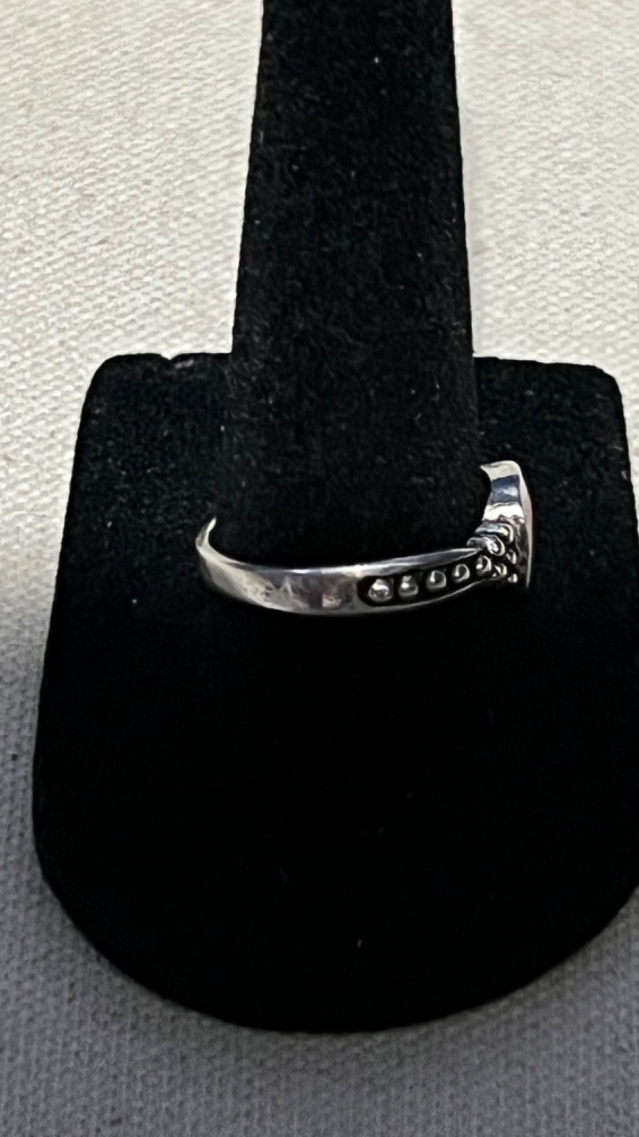 Vintage 925 Sterling Silver Cushion-cut Bezel-held Red Stone Ring, Size 8.5