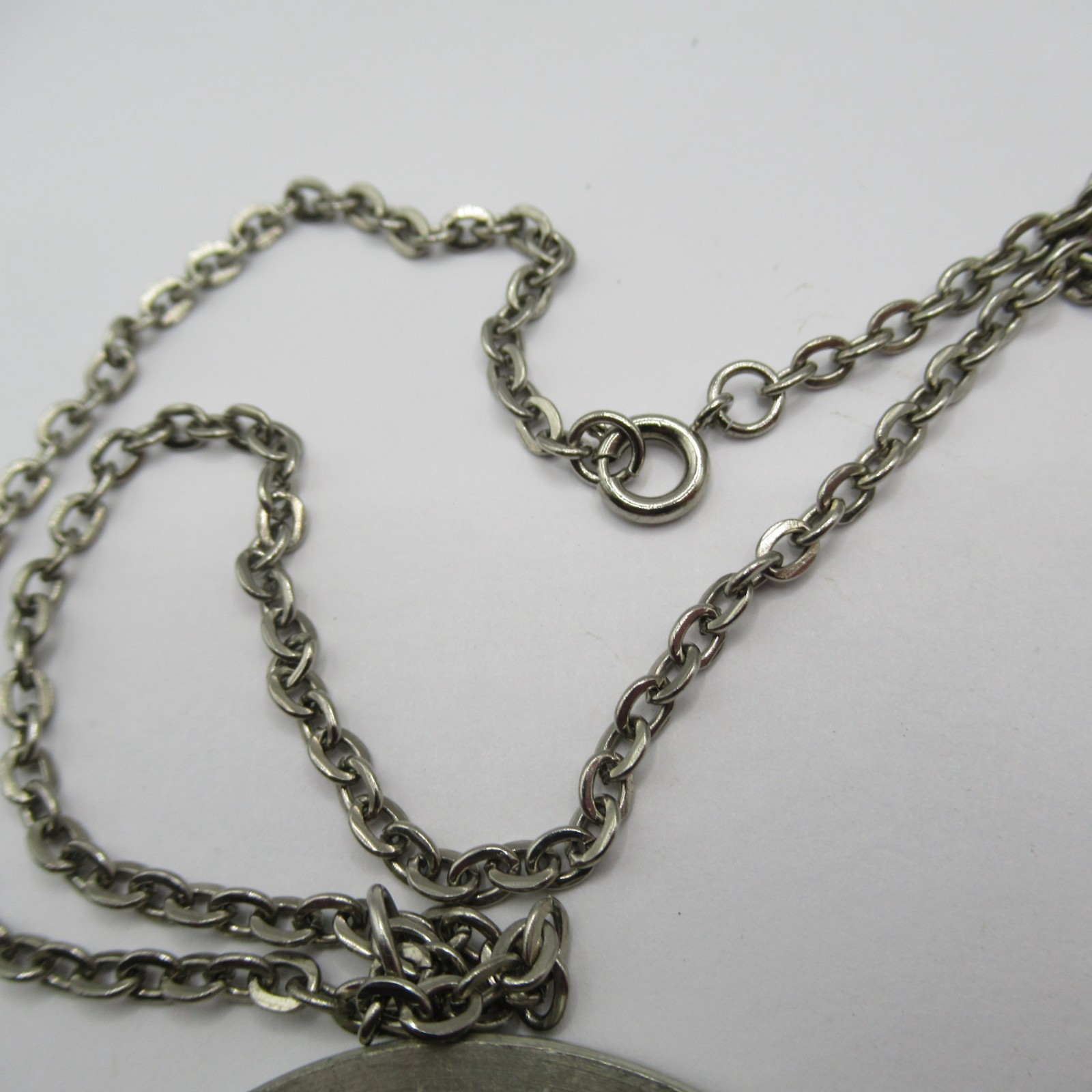 Singapore Souvenir Pewter Pendant Necklace People Costumes Buildings Selangor