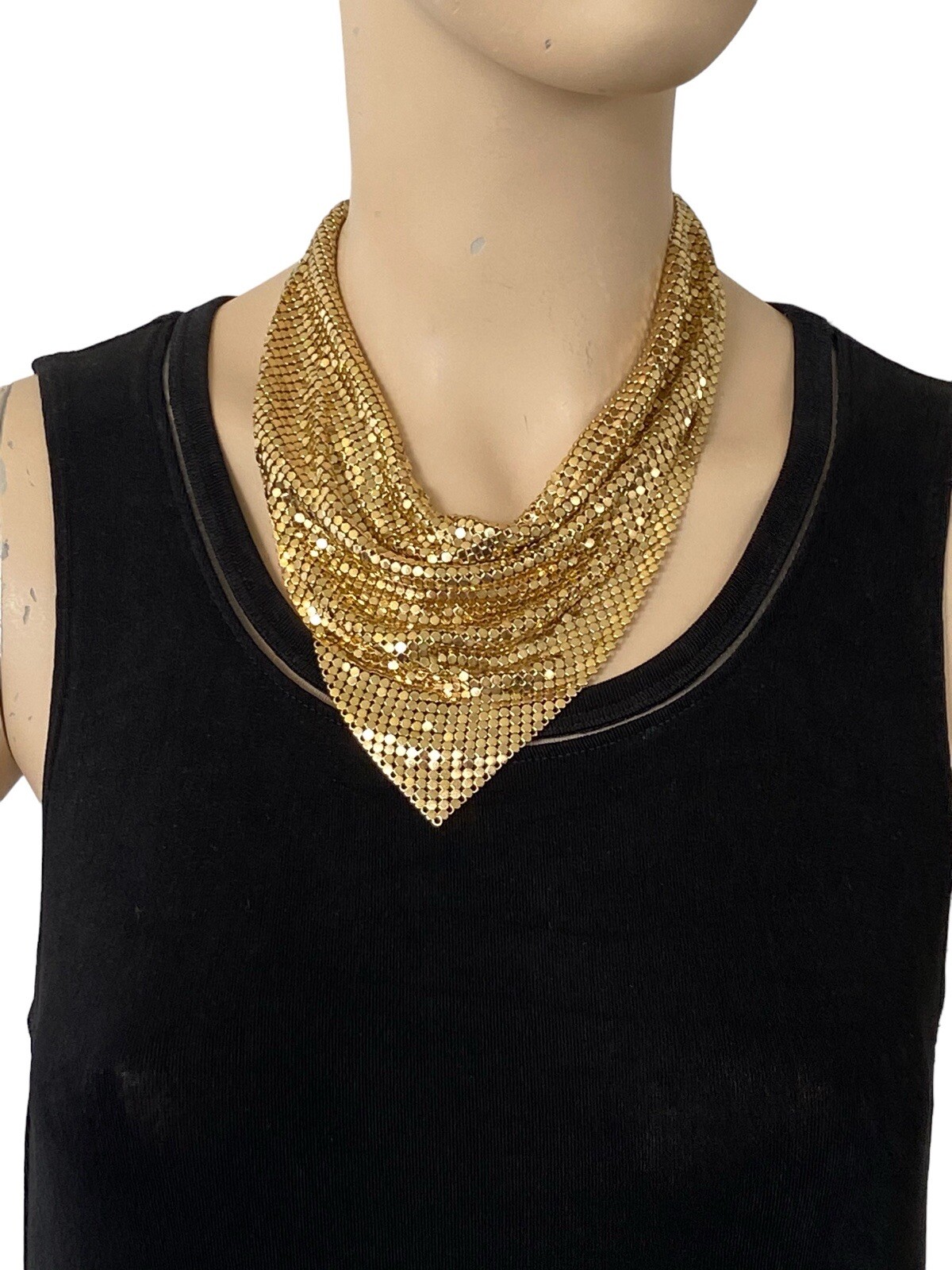 Vintage WHITING & DAVIS Bag Purse Co Gold Mesh Disco Retro Necklace Video!