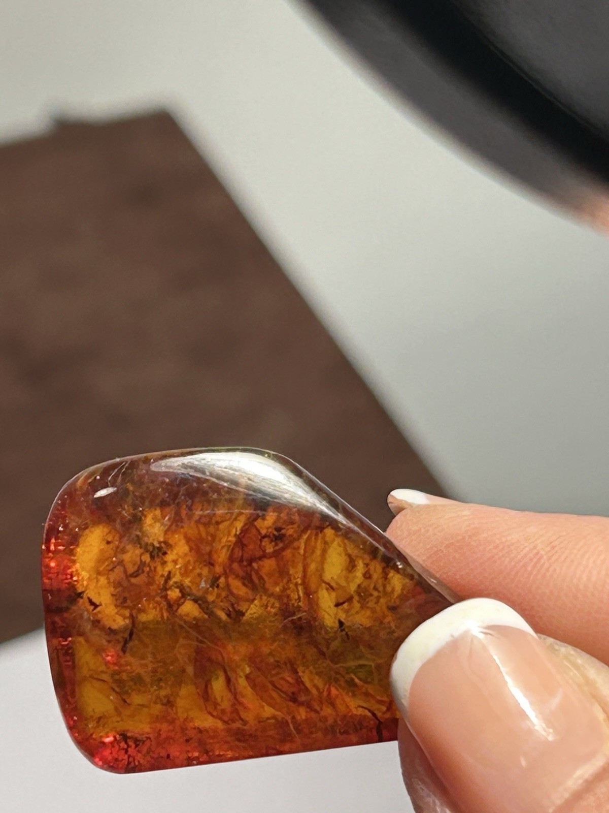 Vintage Baltic Amber Pendant Gold Bail AD Mark Honey Cognac Natural*