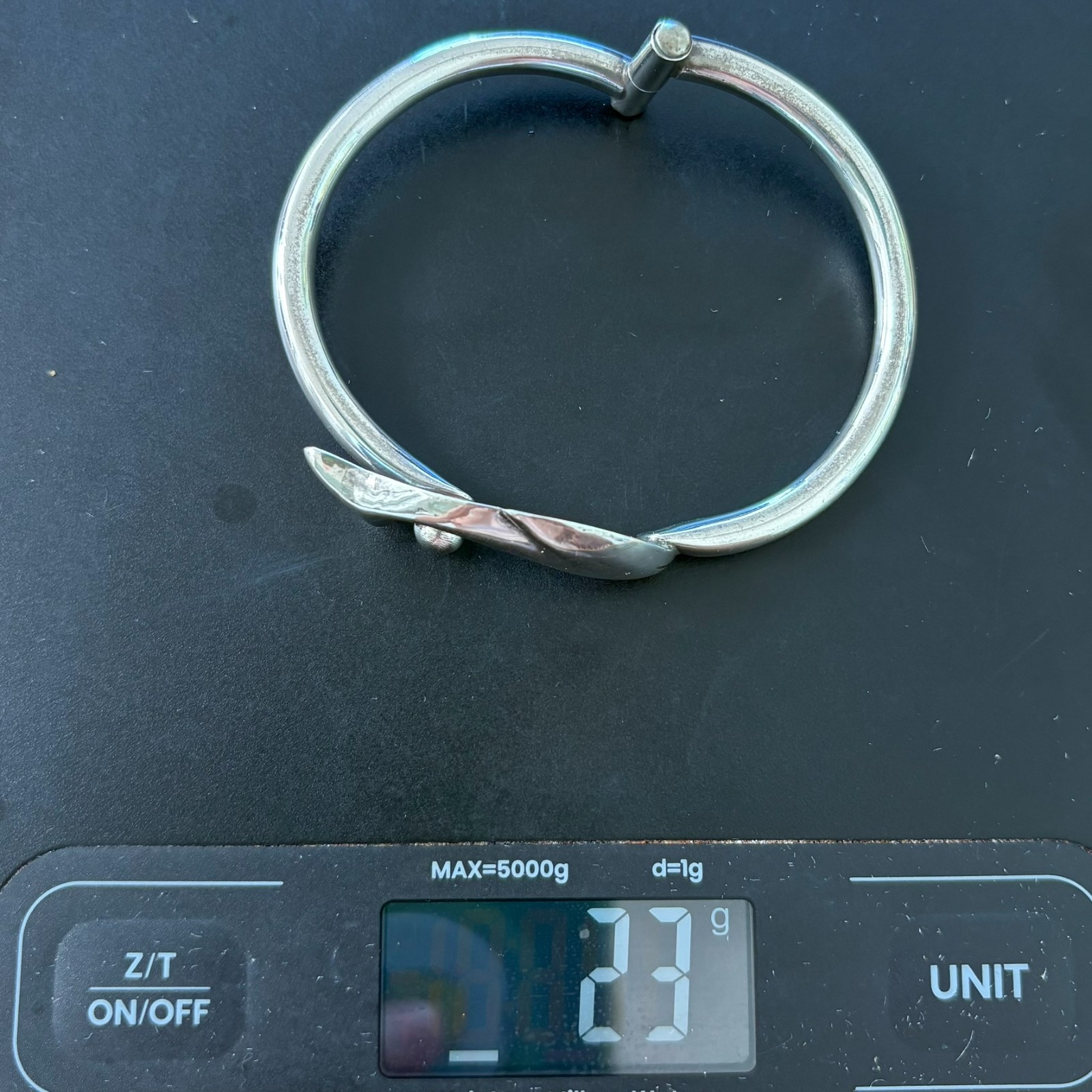 Vintage MEX Mexico 925 Sterling Silver Whale Dolphin Hinged Bangle Bracelet Cuff