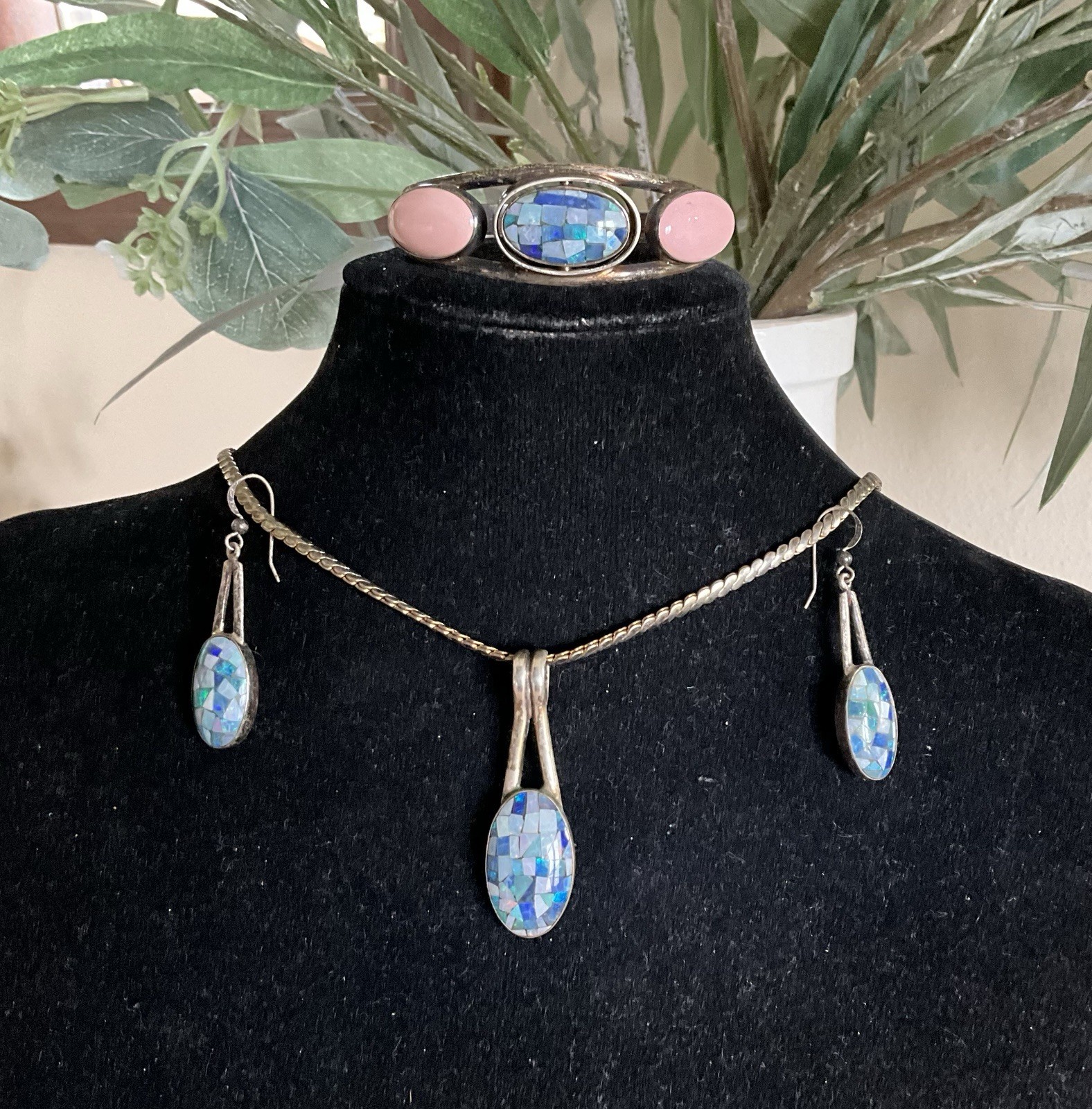 Rare Vintage Jay King Mine Finds Opal Fire Jewelry Set