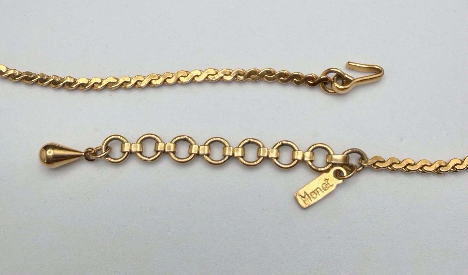 Vintage Gold Tone MONET Adjustable “S” Link Serpentine Chain 15” – 17” Length