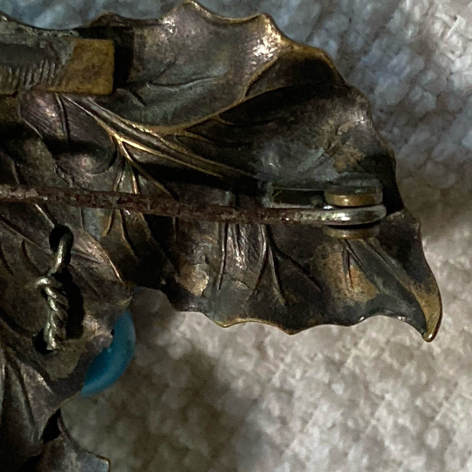 Early Miriam Haskel Unsigned Layered Maple Leafs/Wired On Glass Berries Pre 1947