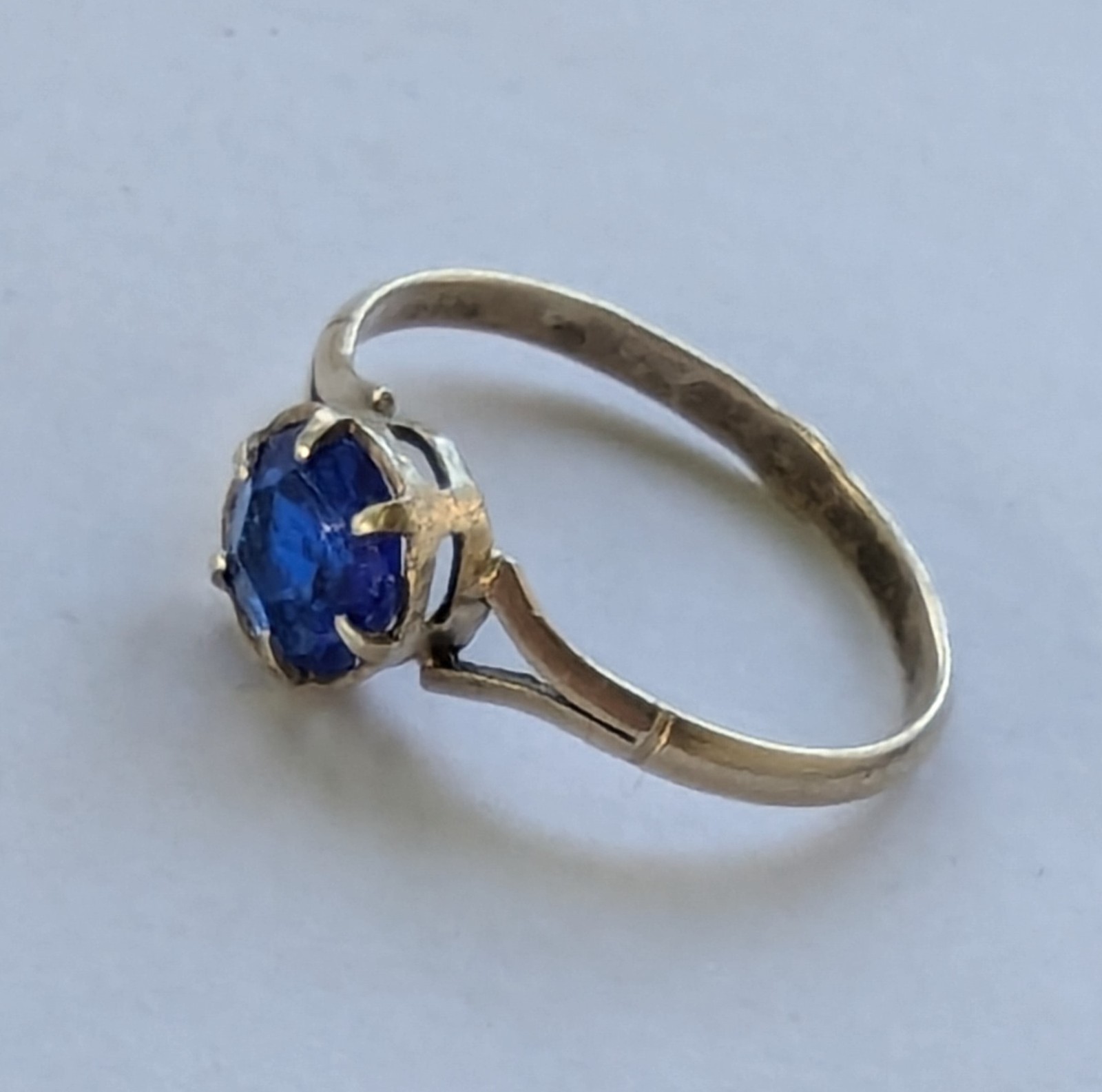 Vintage Soviet USSR ring sterling silver 875 ⭐ Size 10.5 Weight 1.63 g Blue gem.