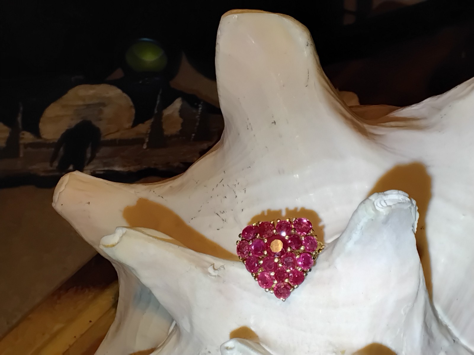 Ravishing Ruby ~ 12K Heart Pin