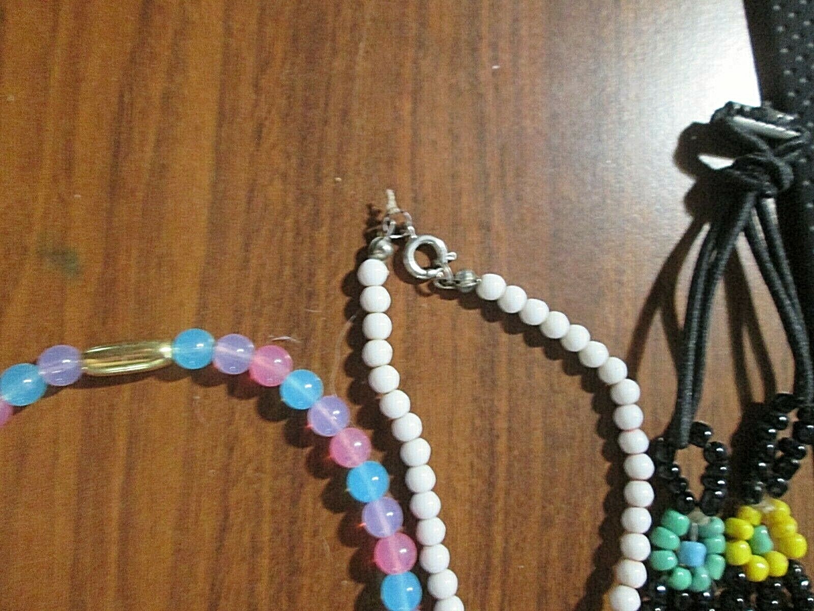 3 Great Colorful Kids Necklaces about 14.5″- 15.5″ long 1 can be headband,longer