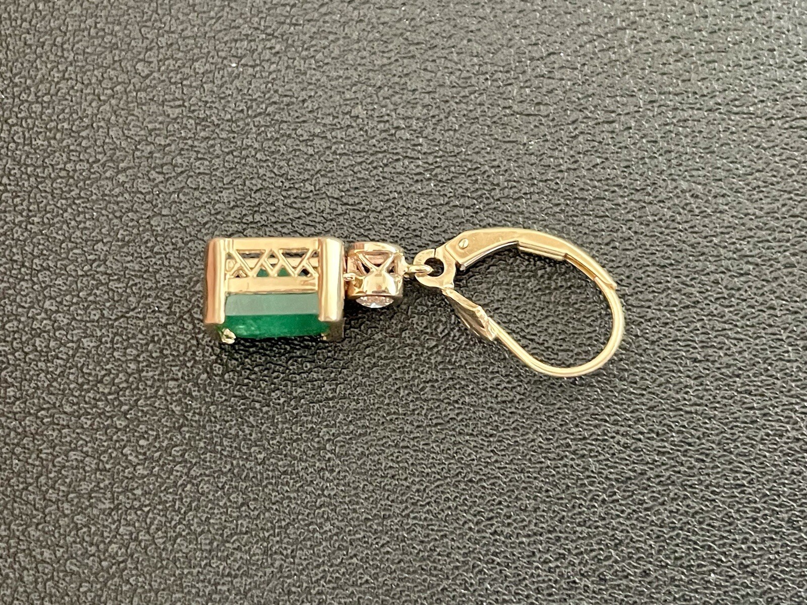 14KY Yellow Gold Emerald & Diamond Earrings (X47)