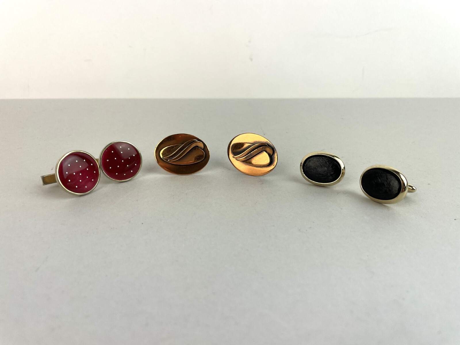 VTG LOT Of 3 Gold Plate metal cufflinks MIXED LOT, m5