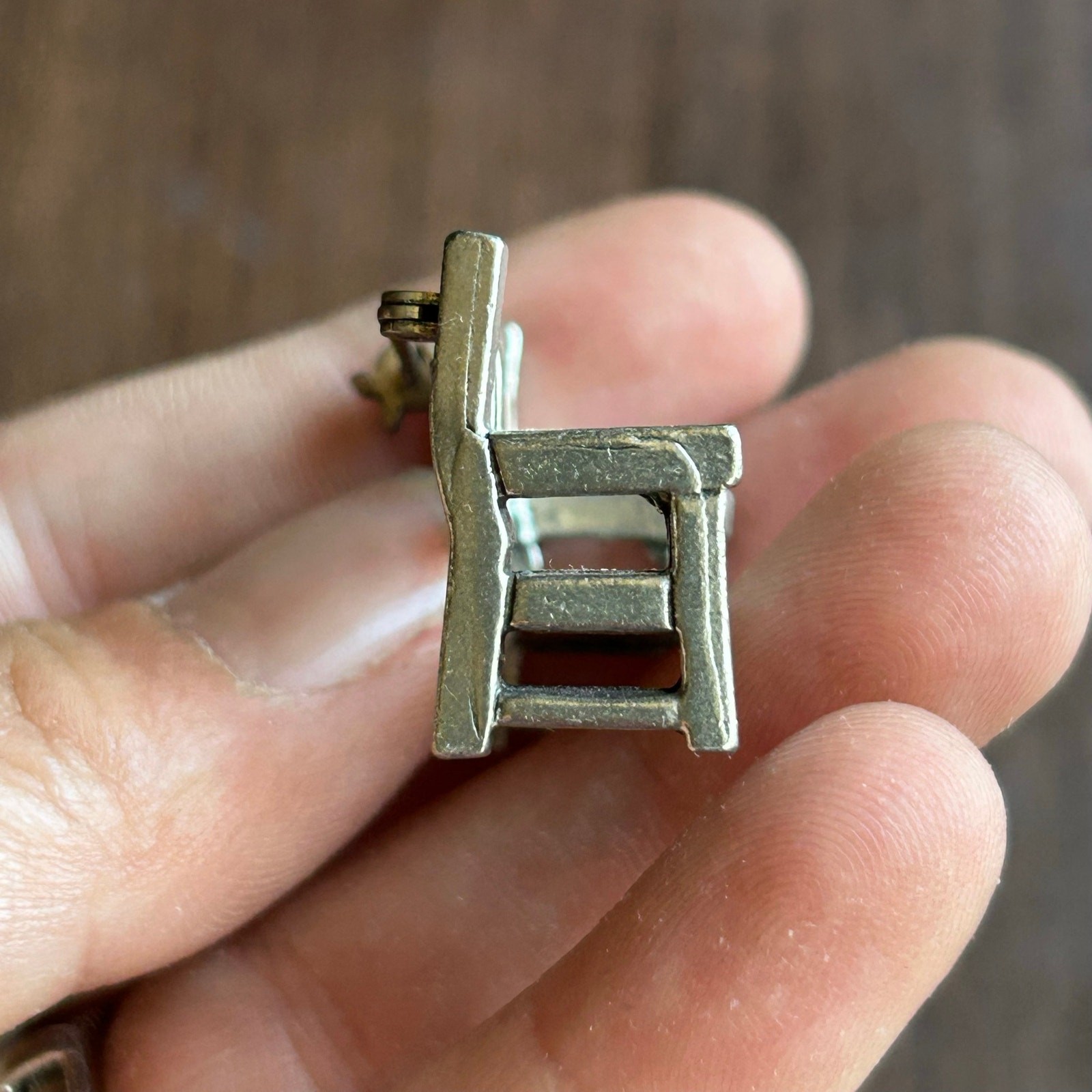 Vintage Clift Bench Pewter Brooch Pin