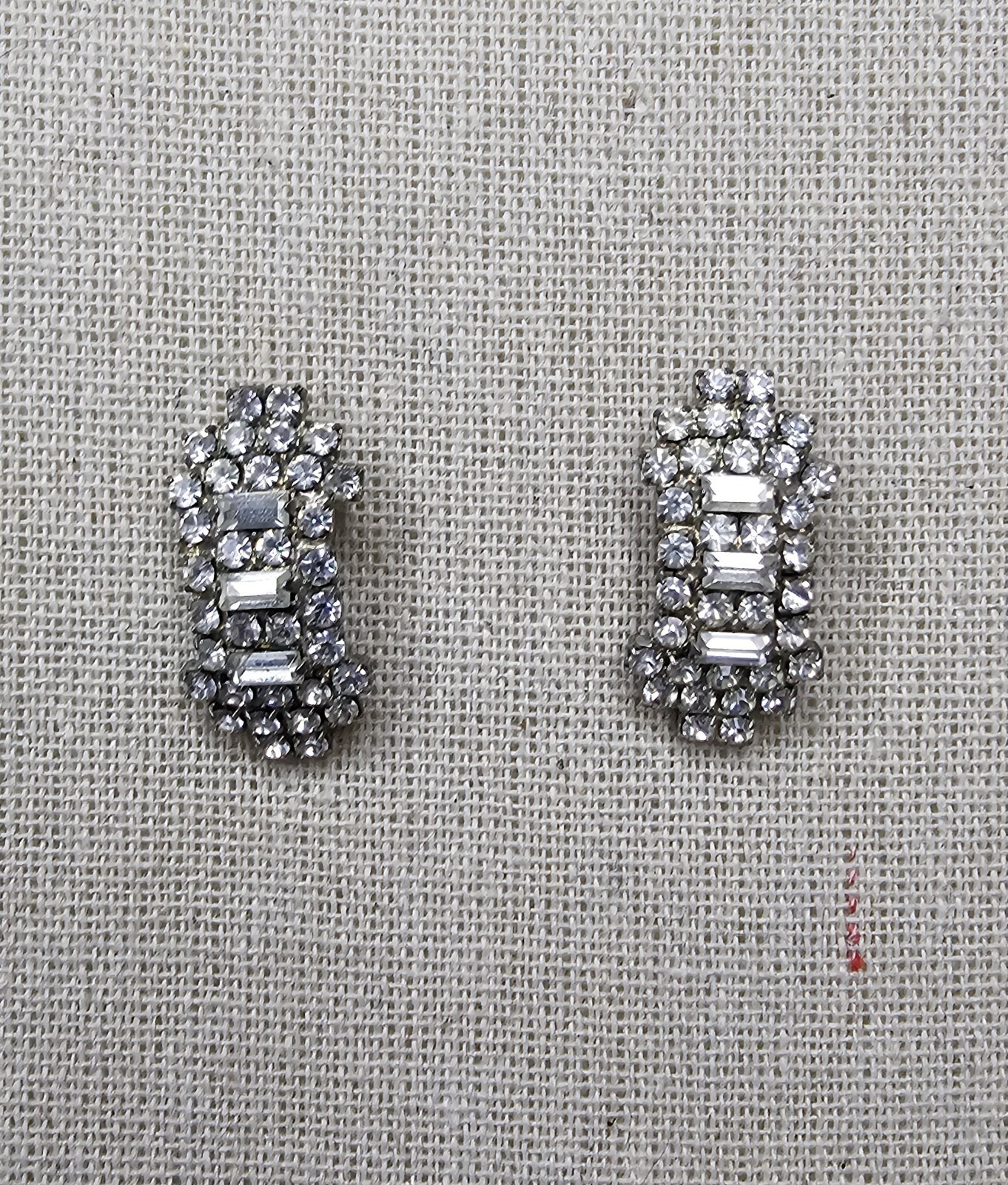 VTG 1950S 60S COSTUME RHINESTONE SET EARRINGS Vintage Classic Post Studs