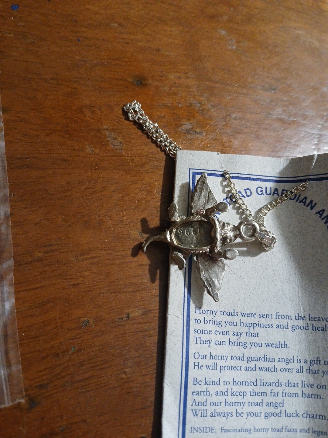 Horny Toad Guardian Angel Necklace NEW