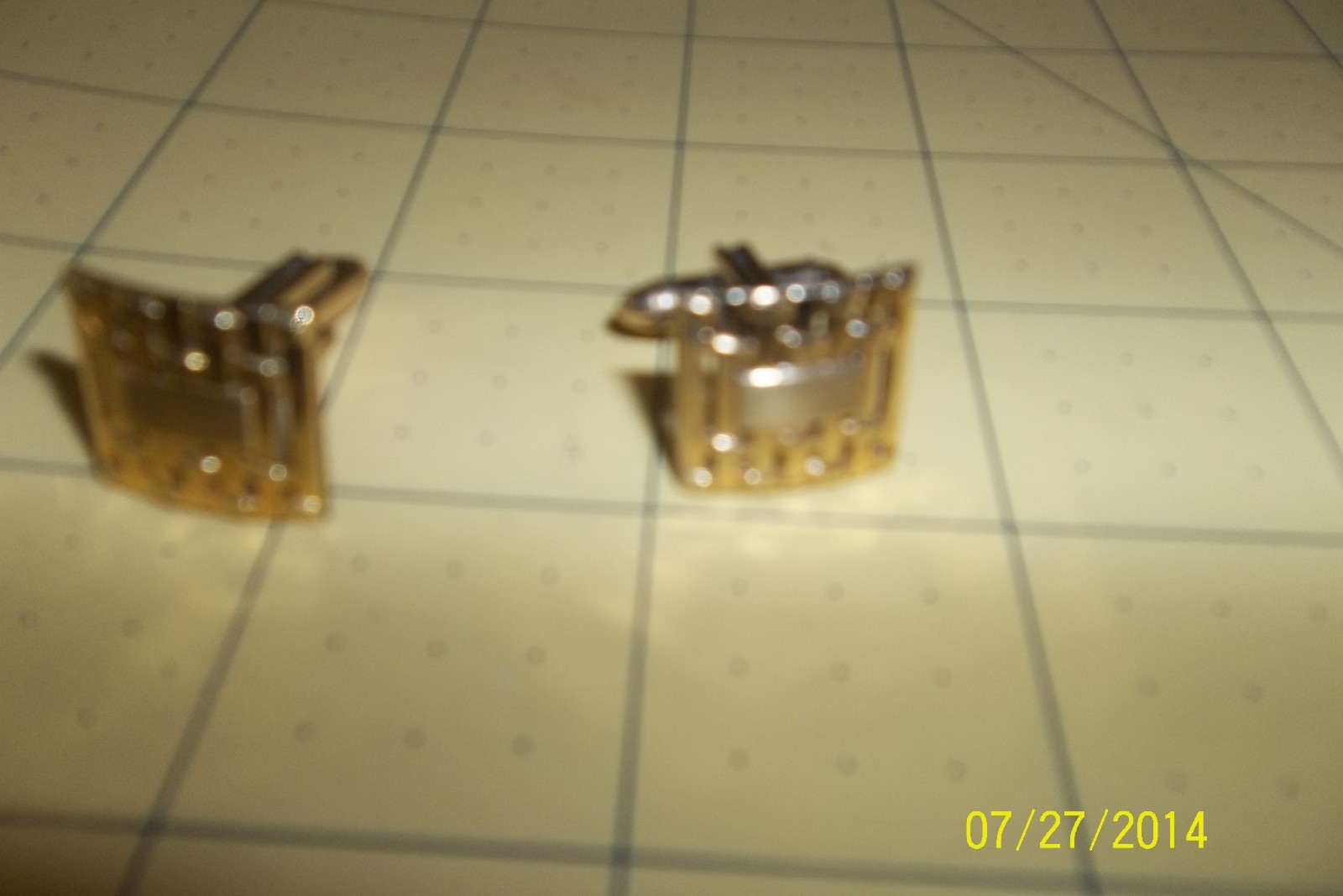 Vintage HADLEY weave gold tone Cufflinks Mens