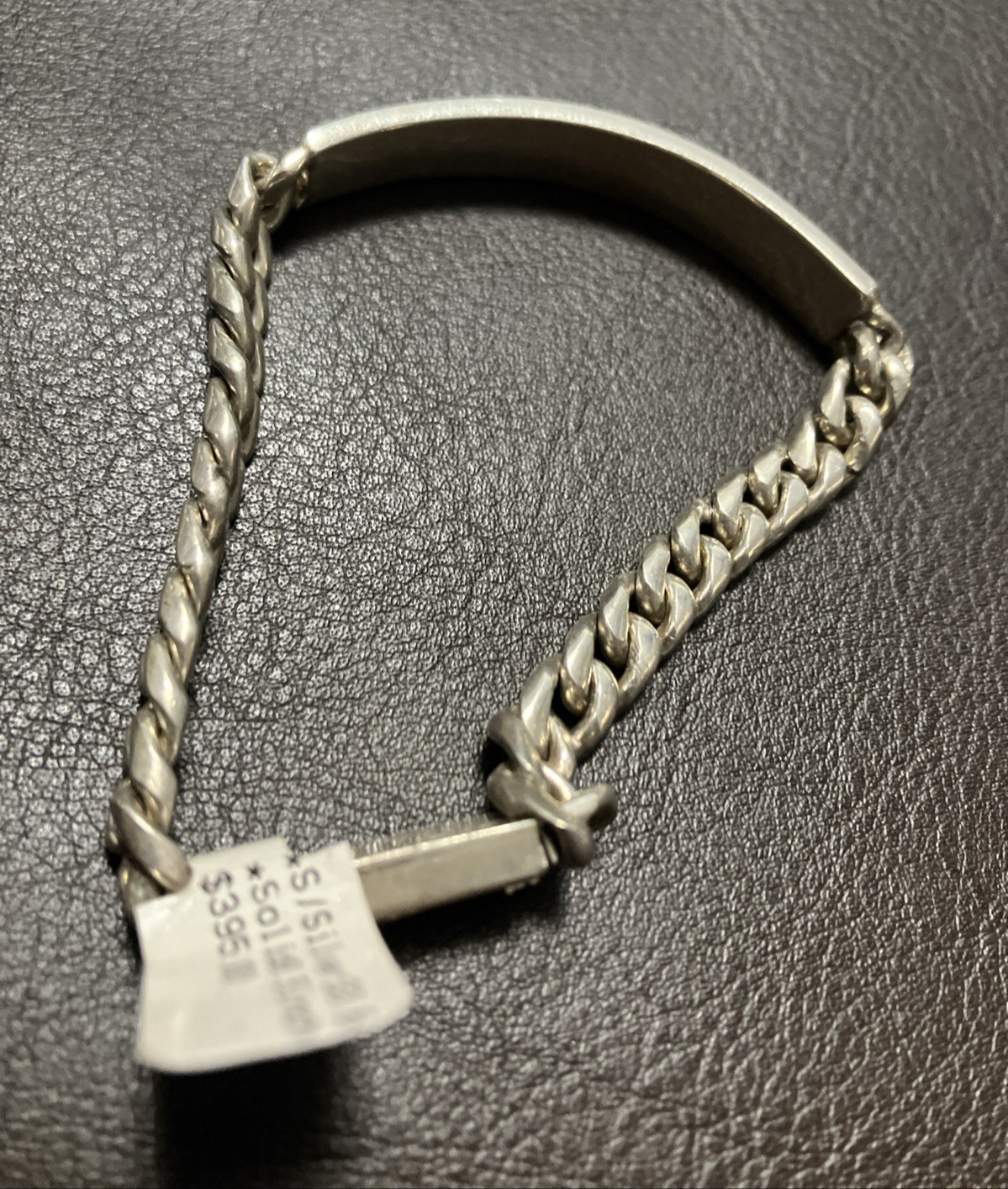 Mexico IF-02 Sterling Silver 925 Cuban ID Bracelet Solid 33 Grams 8.5 Inches