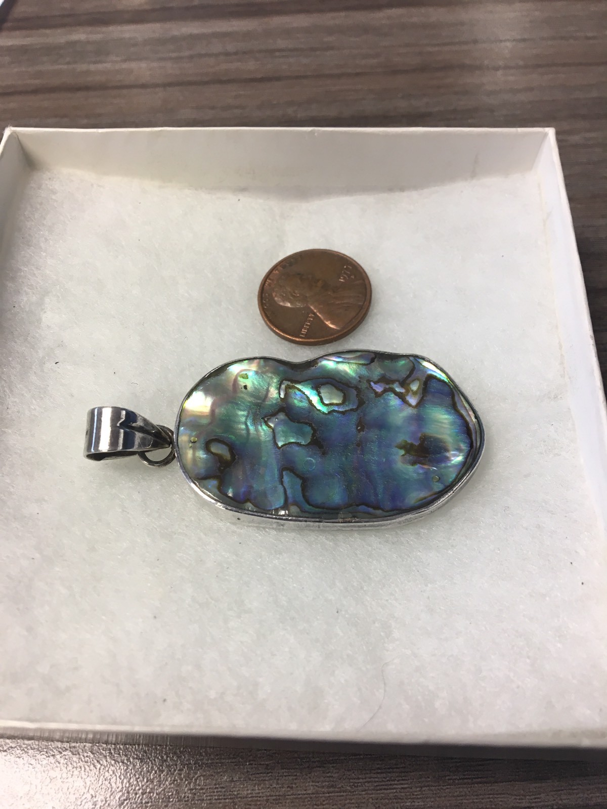Abalone Pendant Sterling Silver 925 Auction Finds 702