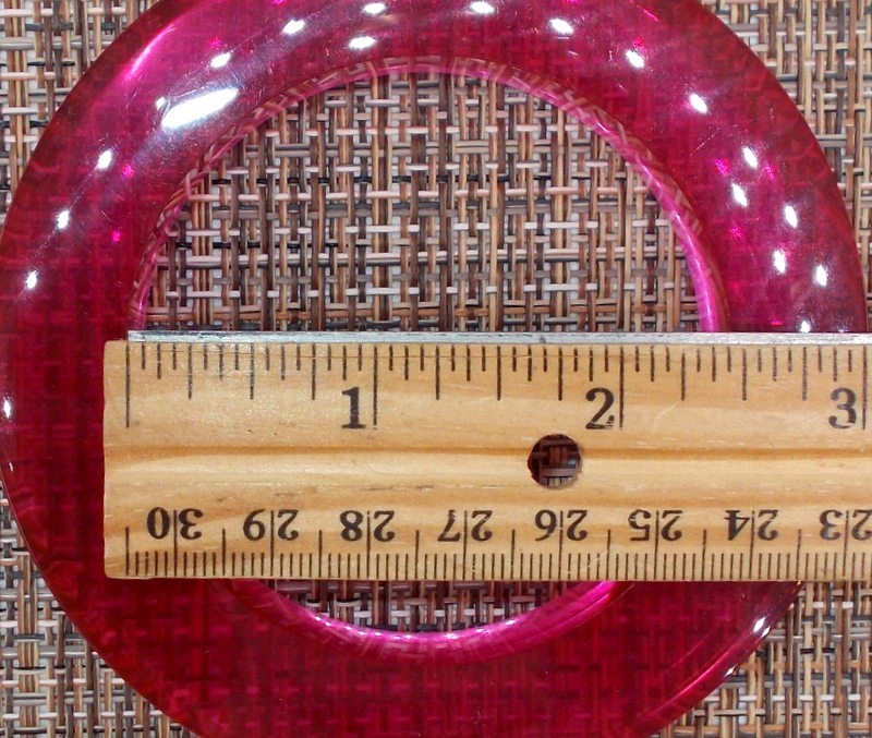 Vintage Clear Hot Pink Lucite Chunky Bangle Bracelet 1990s Designer 5/8″ Wide