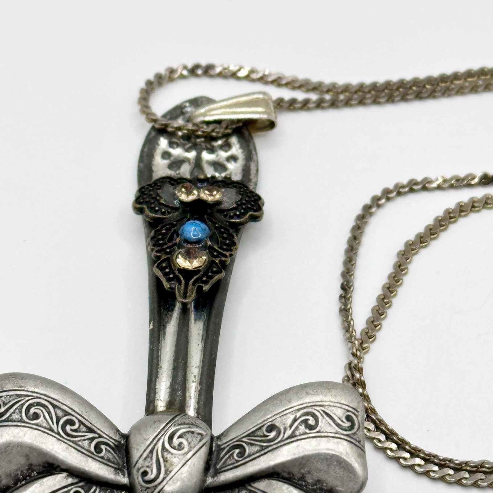 Artisan Vintage Spoon Pendant Necklace Decorative Southwestern Nature 24”