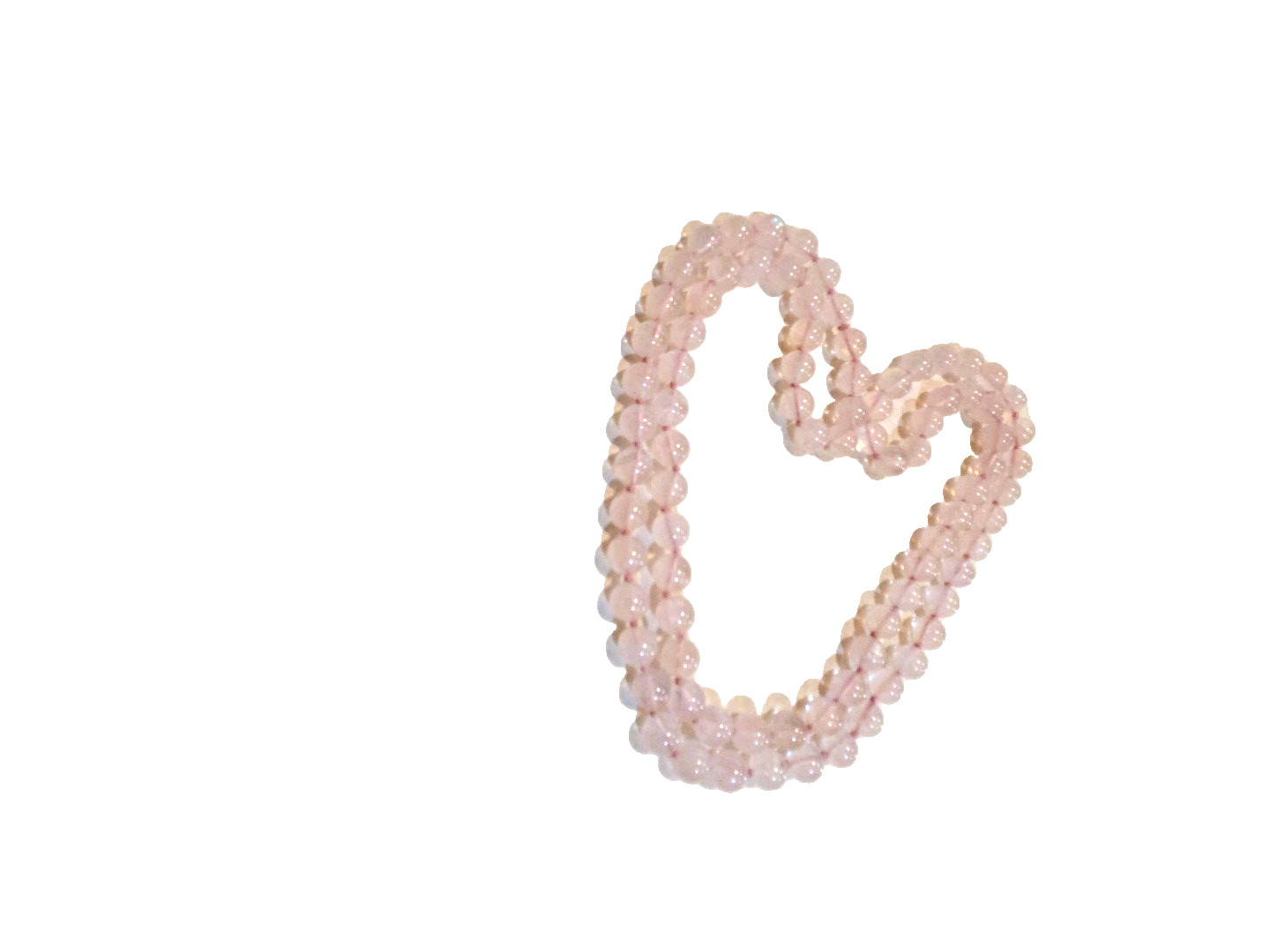 Delicate Vintage rose quartz necklace, continuous strand 31 inches in length.