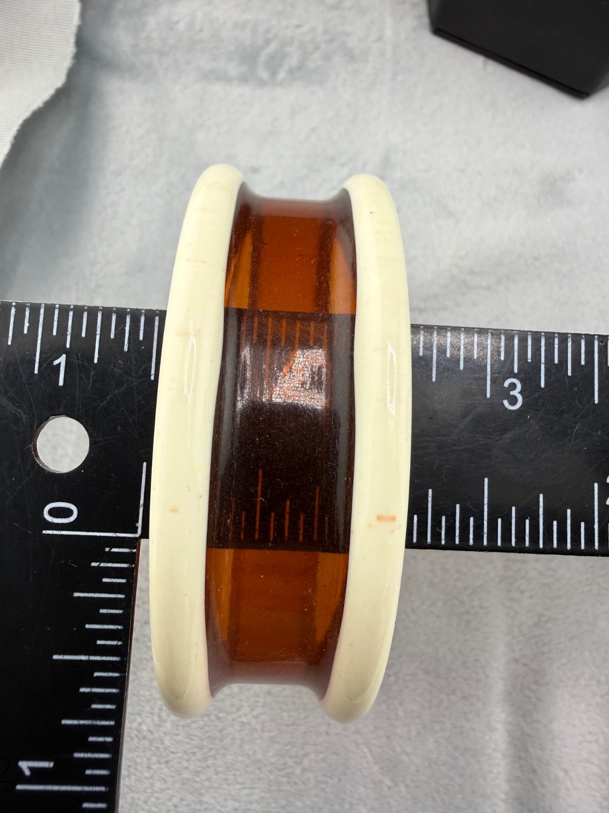 Vintage Acrylic Bangle Brown White Rootbeer 8.5”