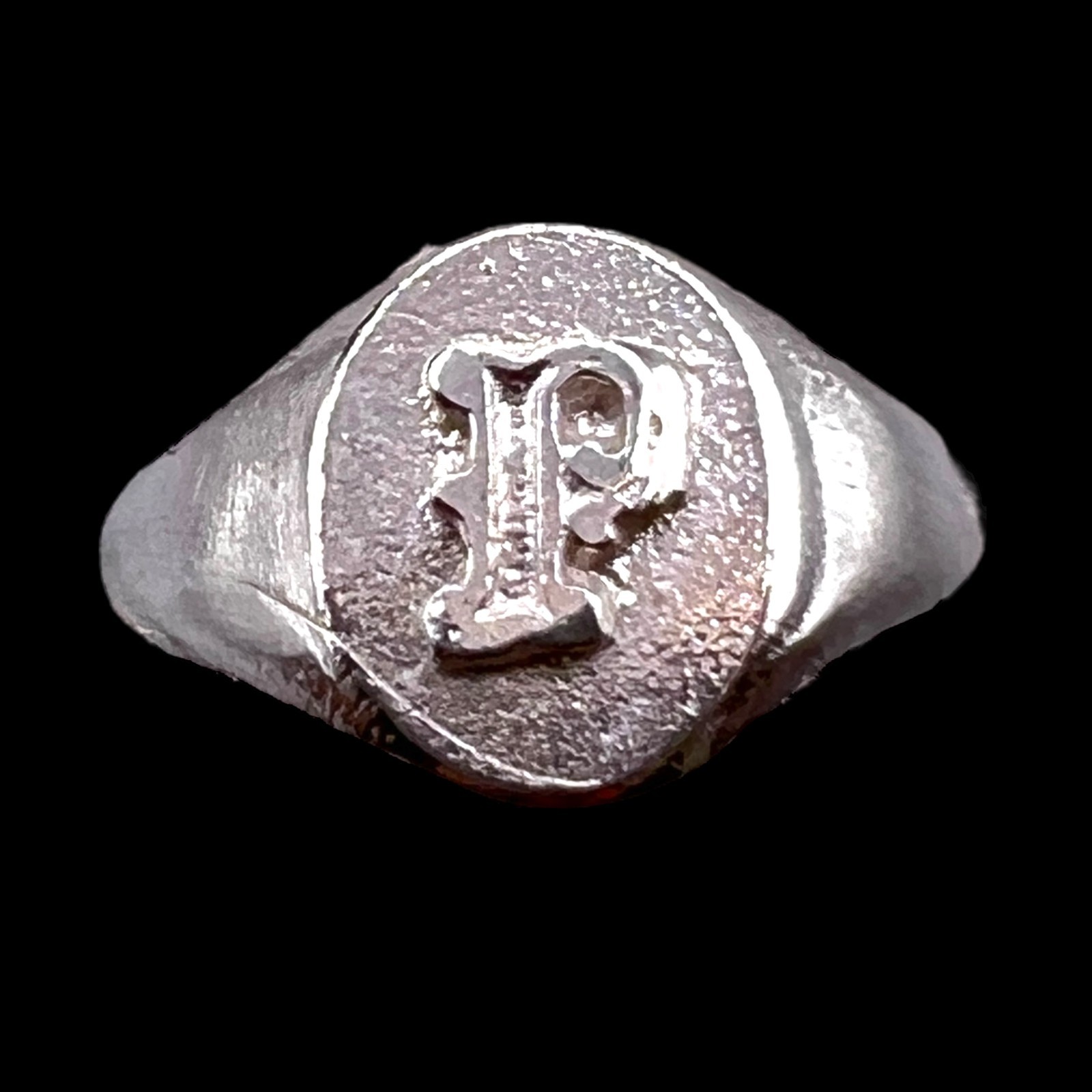 Initial Letter P Signet 925 Sterling Silver Child Woman Pinky Ring Size 3.5