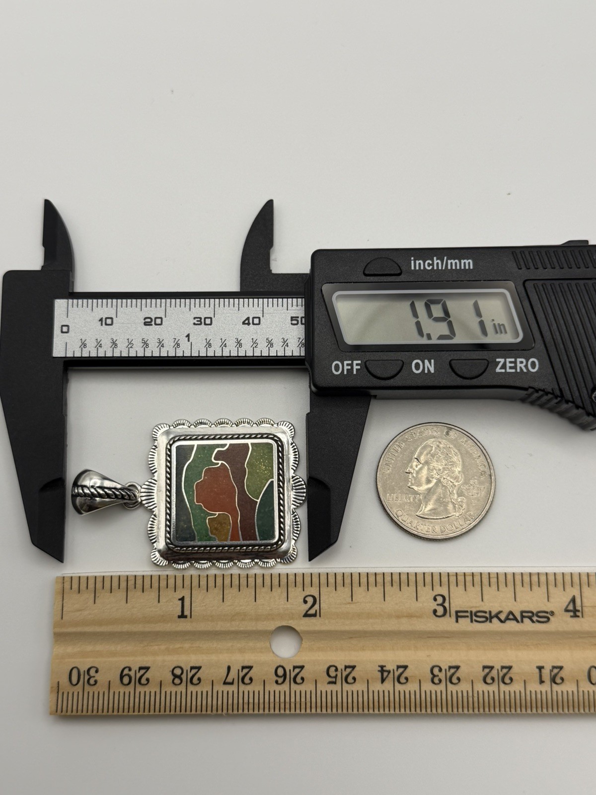 Carolyn Pollack 925 Sterling Silver Desert Scene Colorful Multi-Stone Chip Inlay
