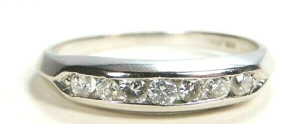 Antique Art Deco Diamond Wedding Band Platinum Ring Size 6.5 UK-M1/2 EGL USA