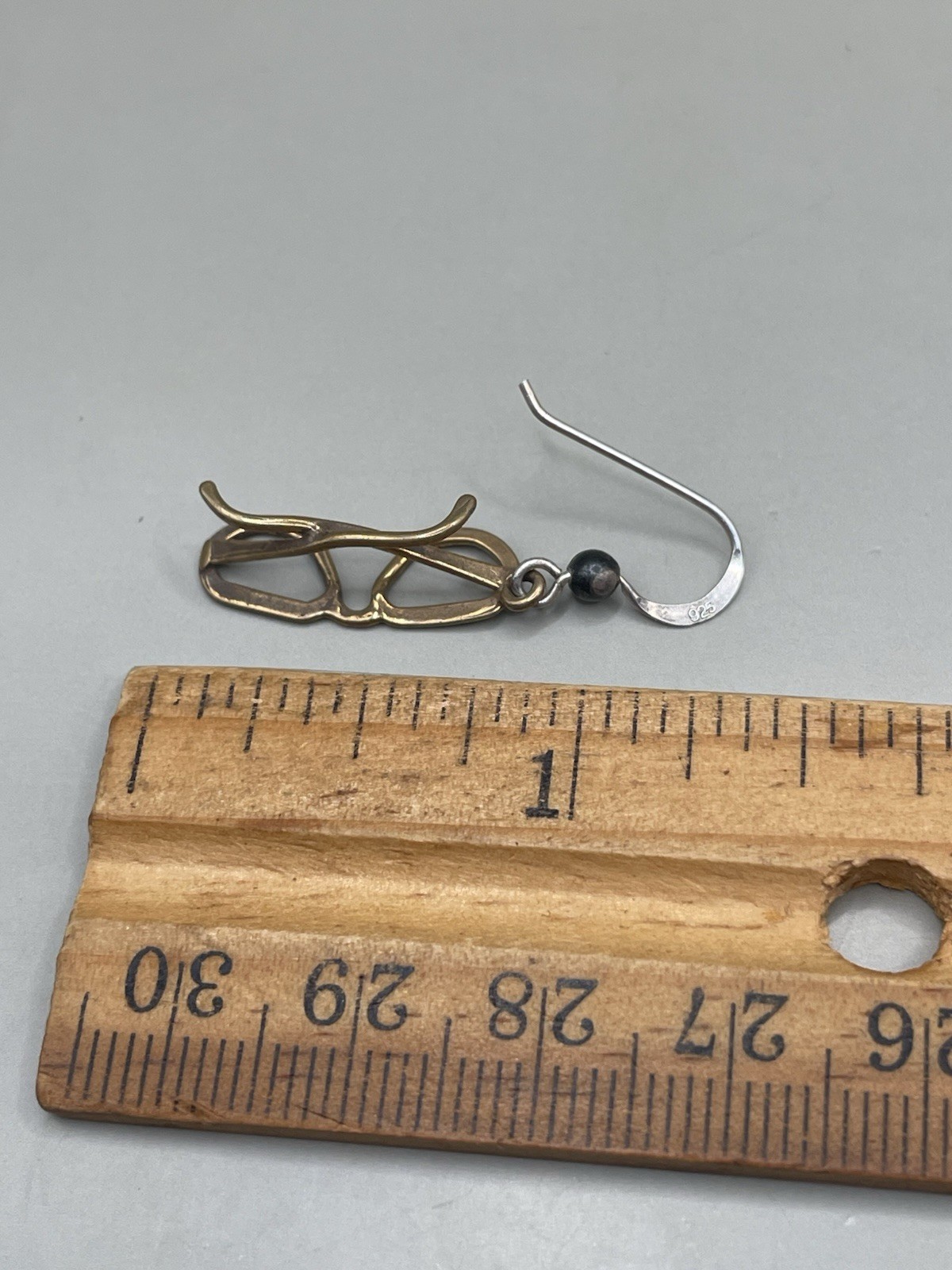 Mixed Metal Sterling Silver 925 Hook Sunglasses Glasses Dangle 1.3” Earrings