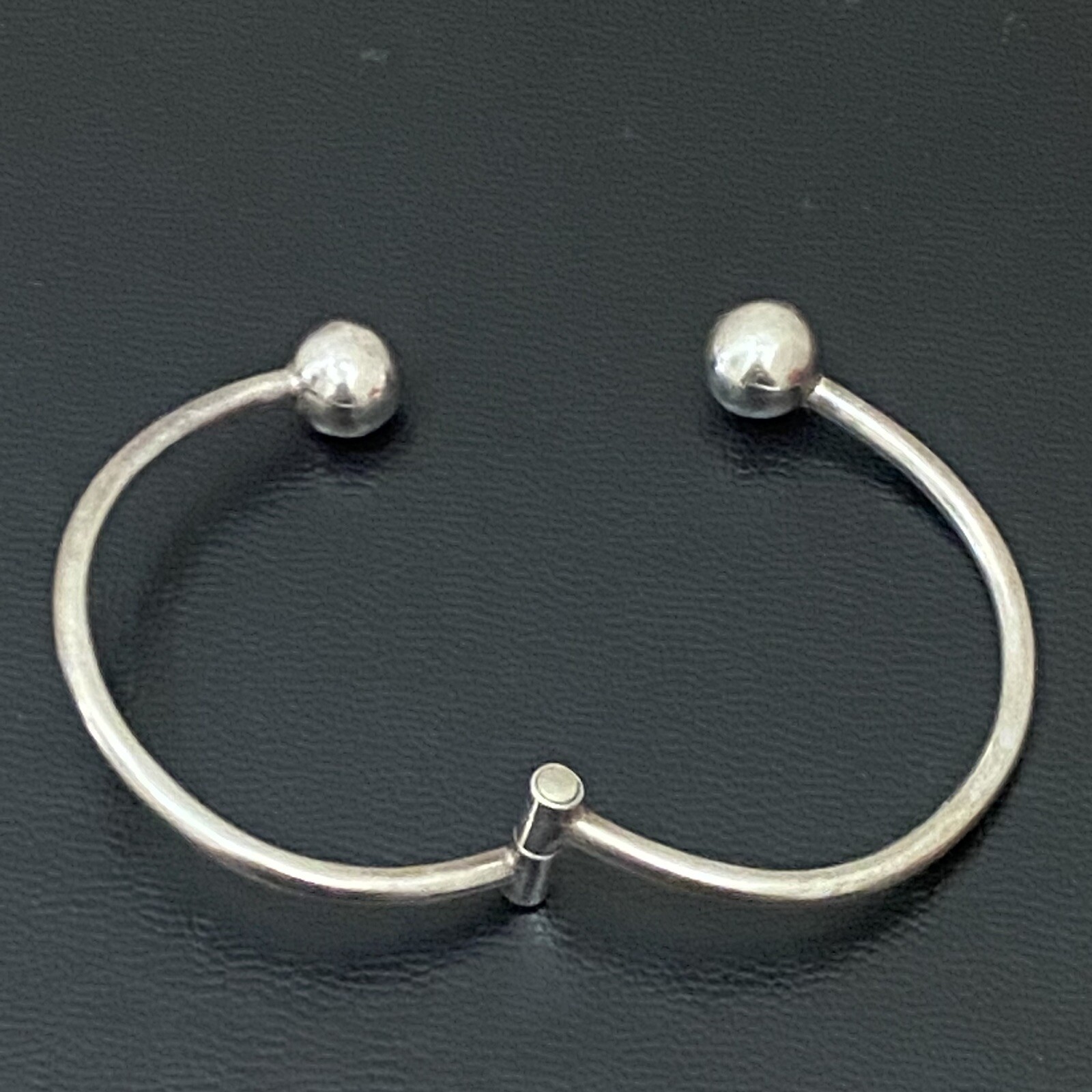 Vintage Mexican Silver 925 Orb Ball Hinge Adjustable Cuff Bangle Bracelet 14.8g