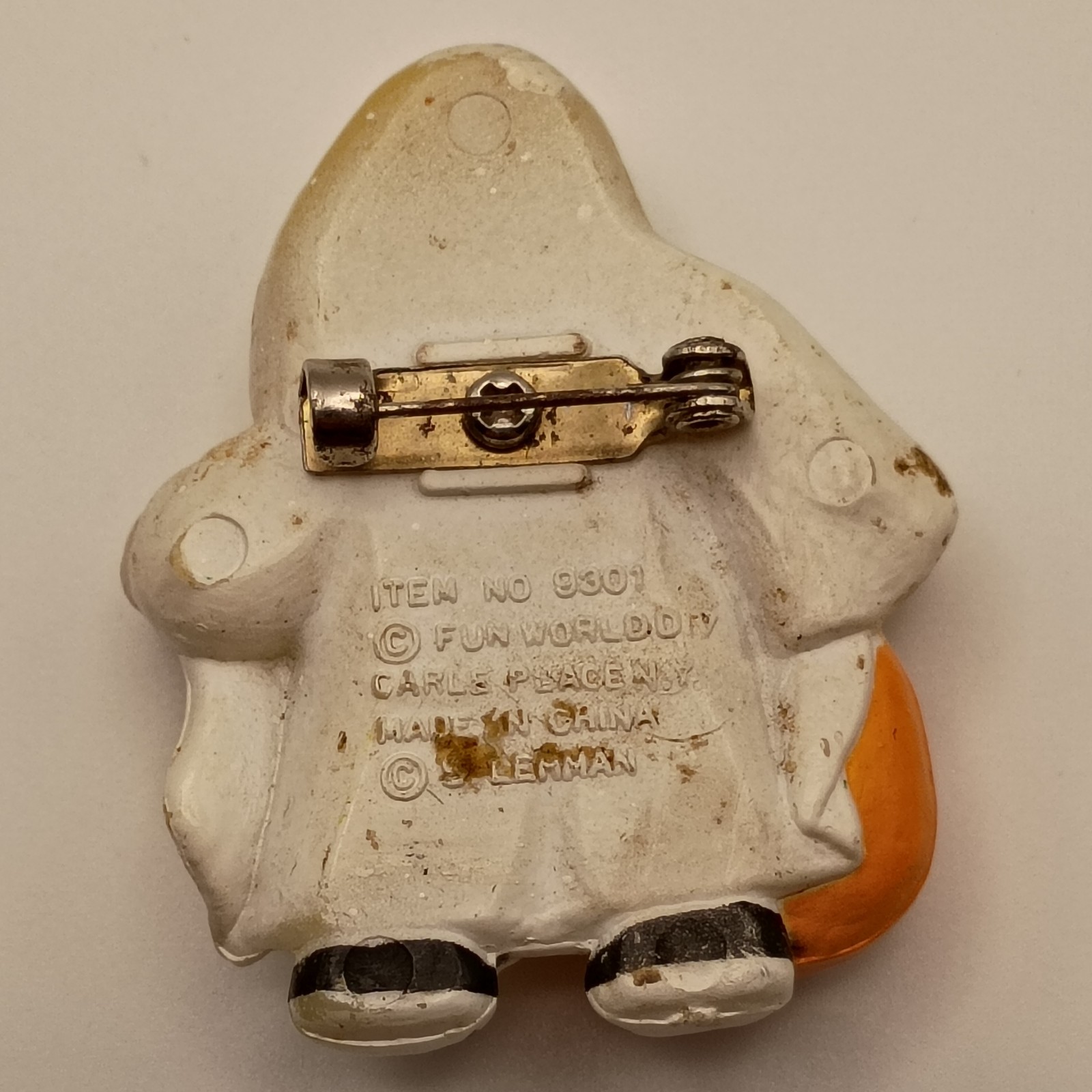 Vintage Ghost Trick or Treating Brooch Jack O Lantern Fun World