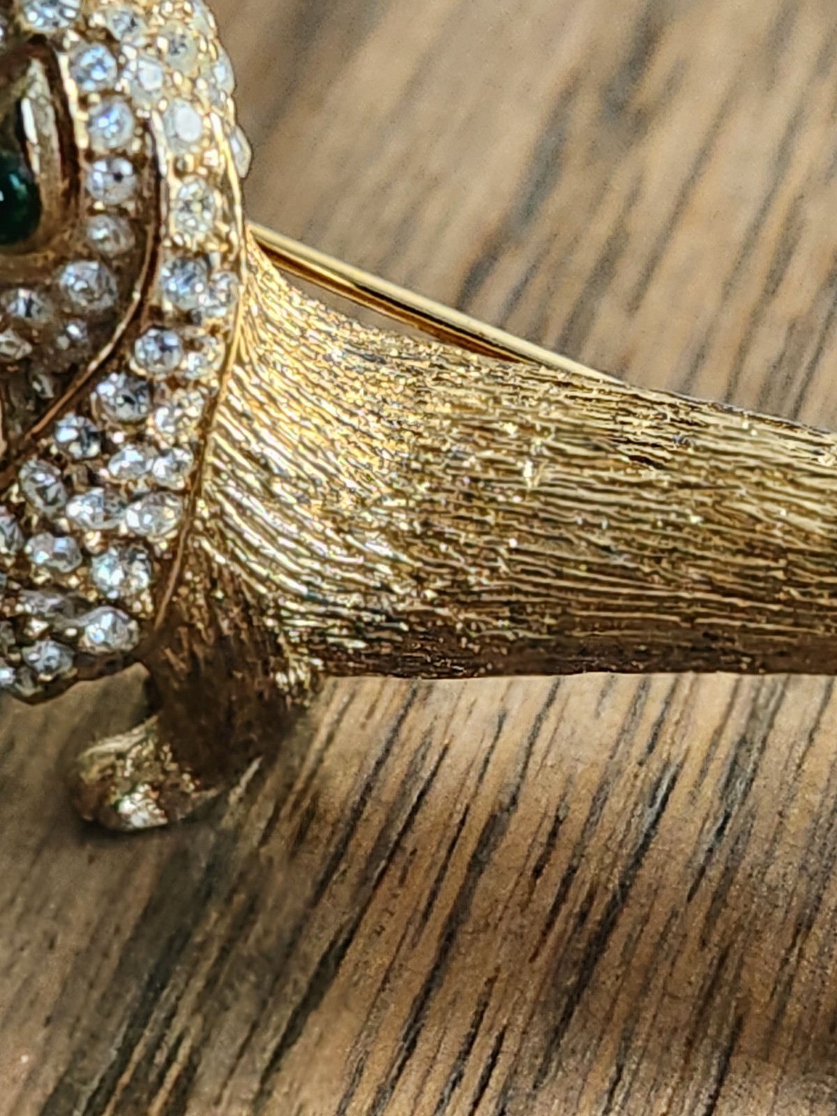 Vtg Rare CINER Dachshund Pin, Gold Plate (?See description below) W/ Rhinestones