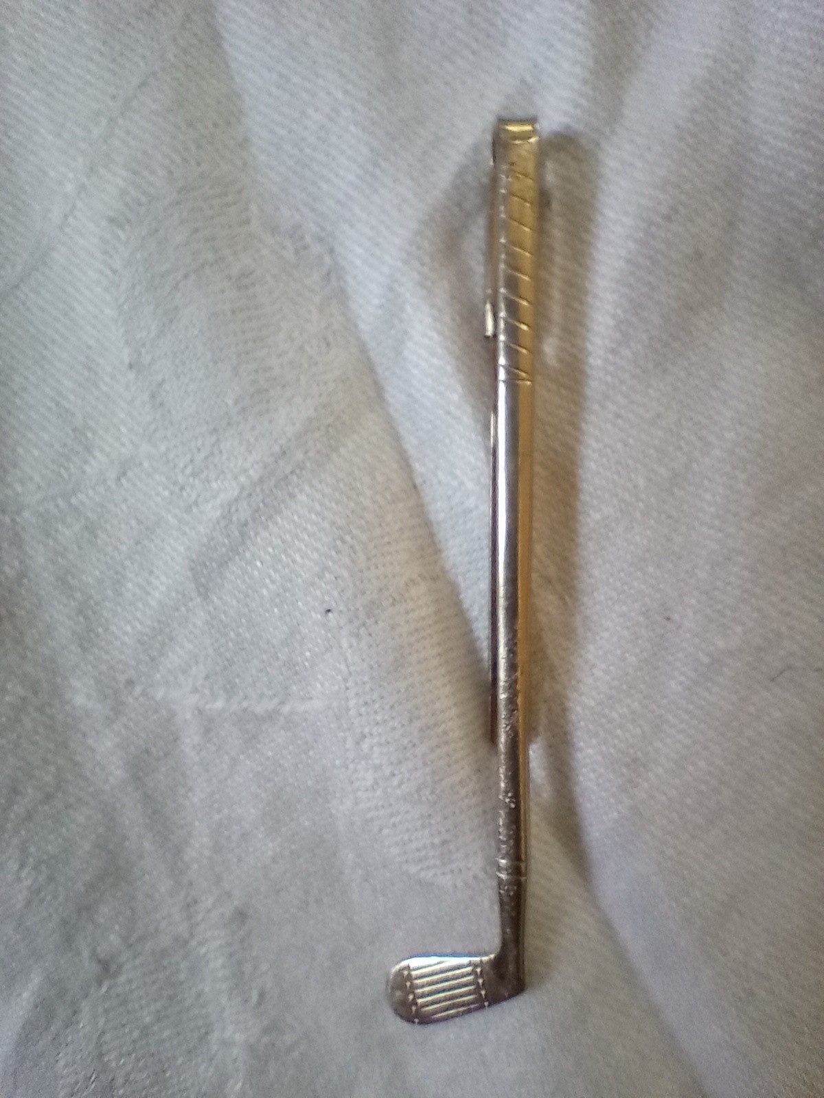 Vintage Hadley Money Clip or Tie Bar Yellow Gold Tone Made USA Golf Club