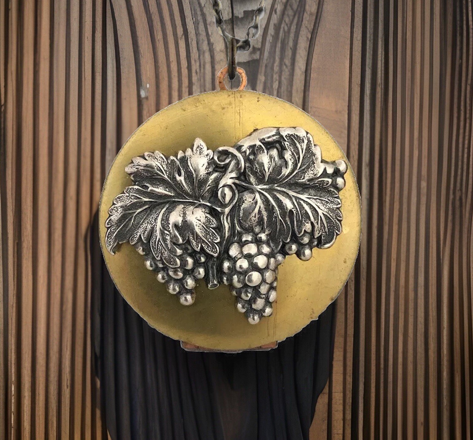 Vintage Necklace Grapes Locket, Art Nouveau Grape Pendant, gr8 Wine Lovers Gift
