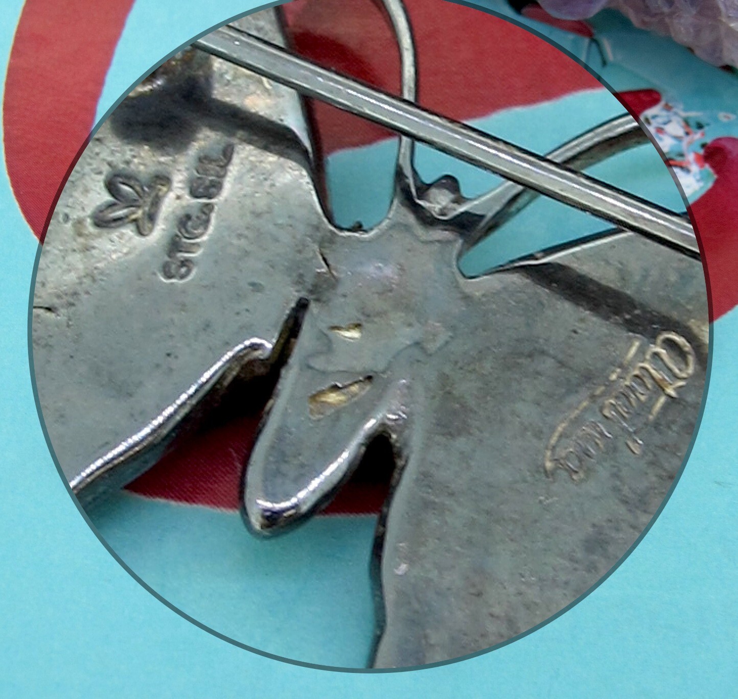 Ataahua Vintage Blue Butterfly Brooch Paua Shell Circa 1970s Sterling Silver