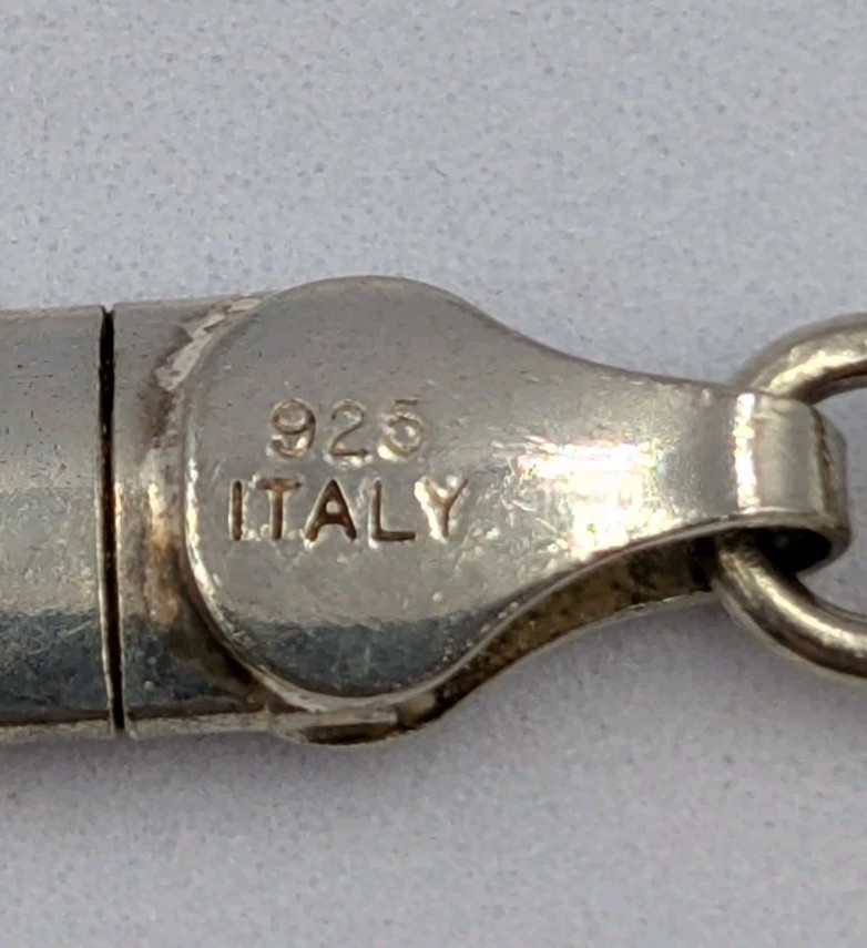 By M Vtg Sterling Silver 6mm Flat Omega Italian Chain 925 17.5″ Necklace – 26.4g