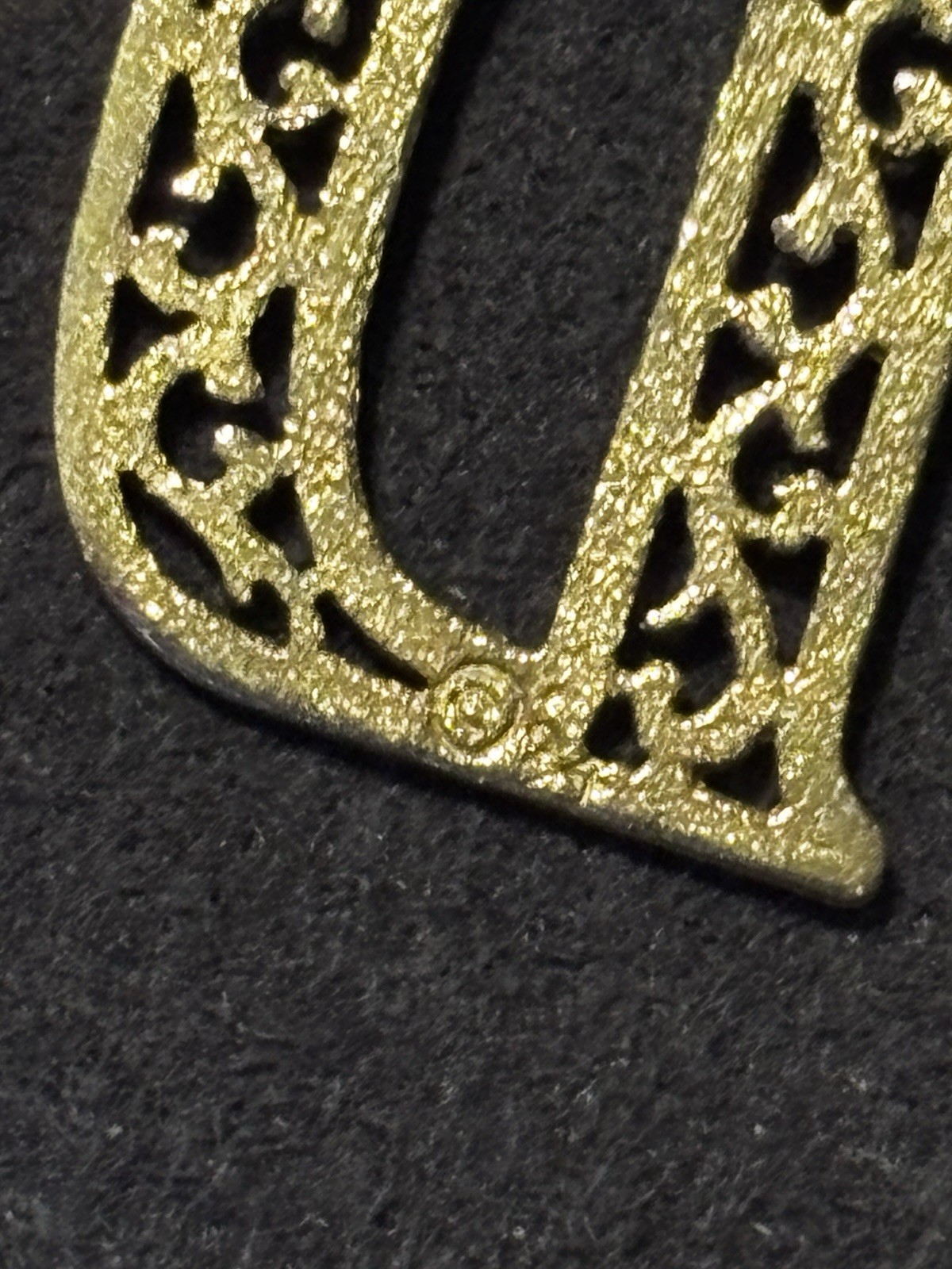 Ornate Filigree D Charm 14 K Deborah,Deb,Dana,Danielle, Darla,Donna,Dena,Davina