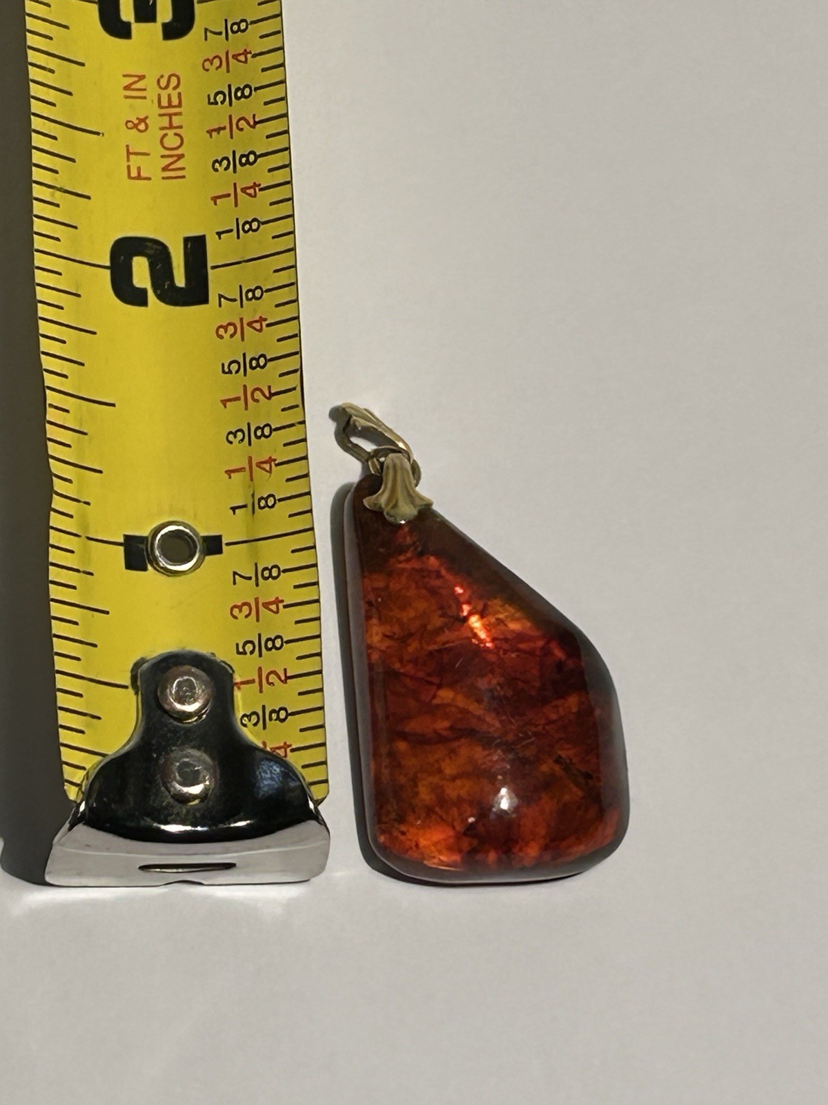 Vintage Baltic Amber Pendant Gold Bail AD Mark Honey Cognac Natural*