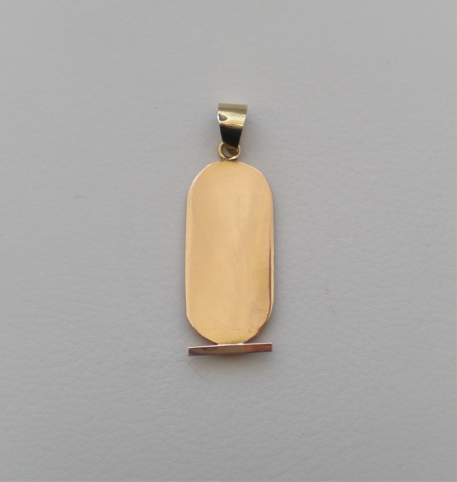 Vintage Solid 18K Gold Personalized Egyptian Cartouche Hieroglyph Pendant