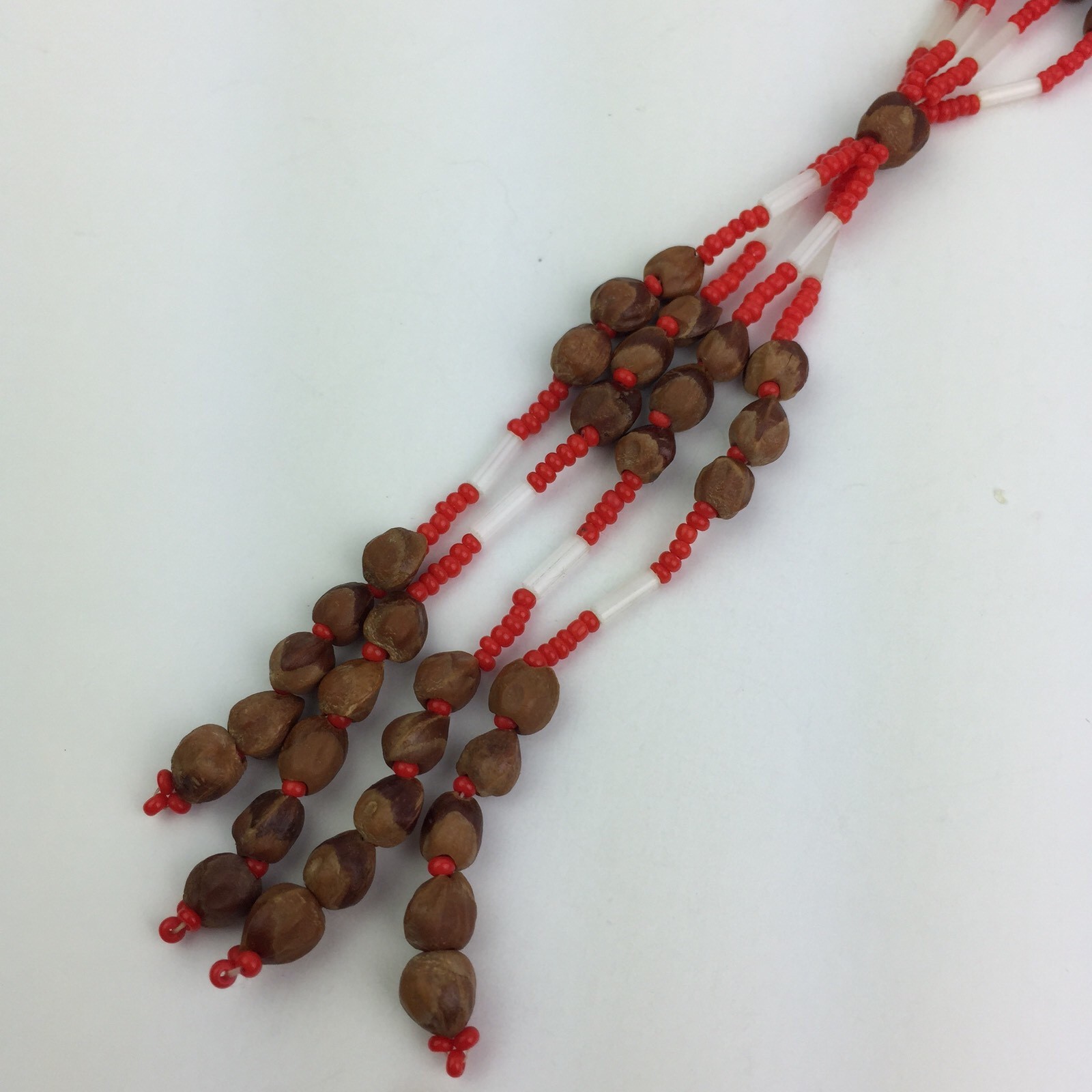 Vintage Seed Bead Y Drop Necklace Tassel Fringe Ethnic Tribal Boho Layering 40″