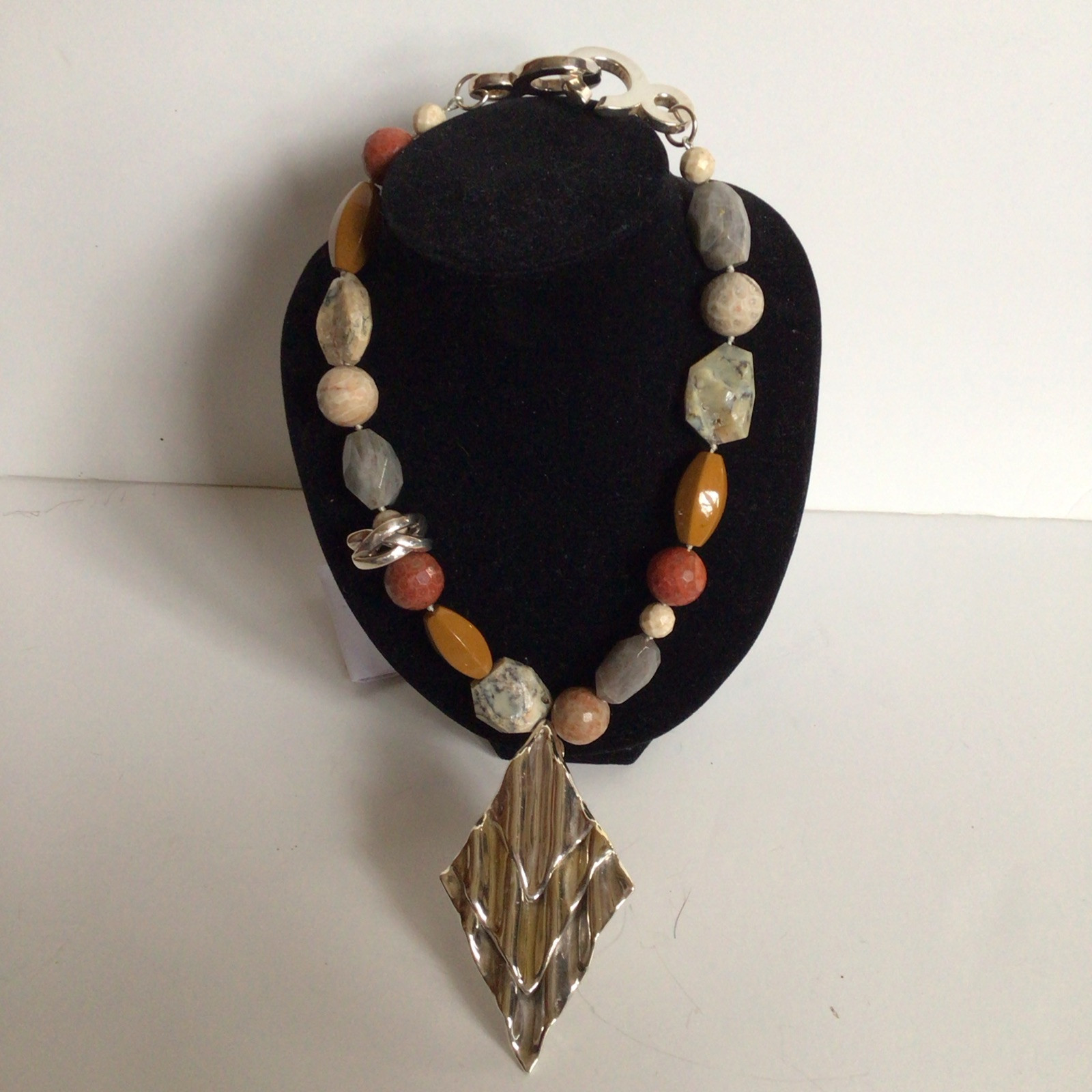 GORGEOUS SEBBAG VON MUSULIN NECKLACE DINOUART PENDANT STERLING