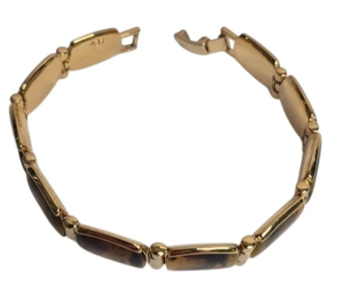 VTG 3pc Necklace, Bracelet & Earrings Liz Claiborne Faux Amber Resin Japan New