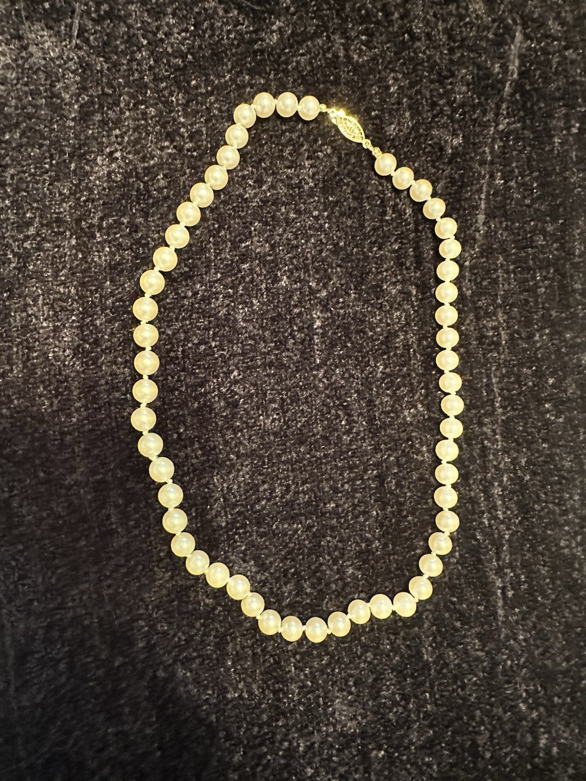 Ivory Faux Pearl Stranded Necklace With Gold Tone Clasp