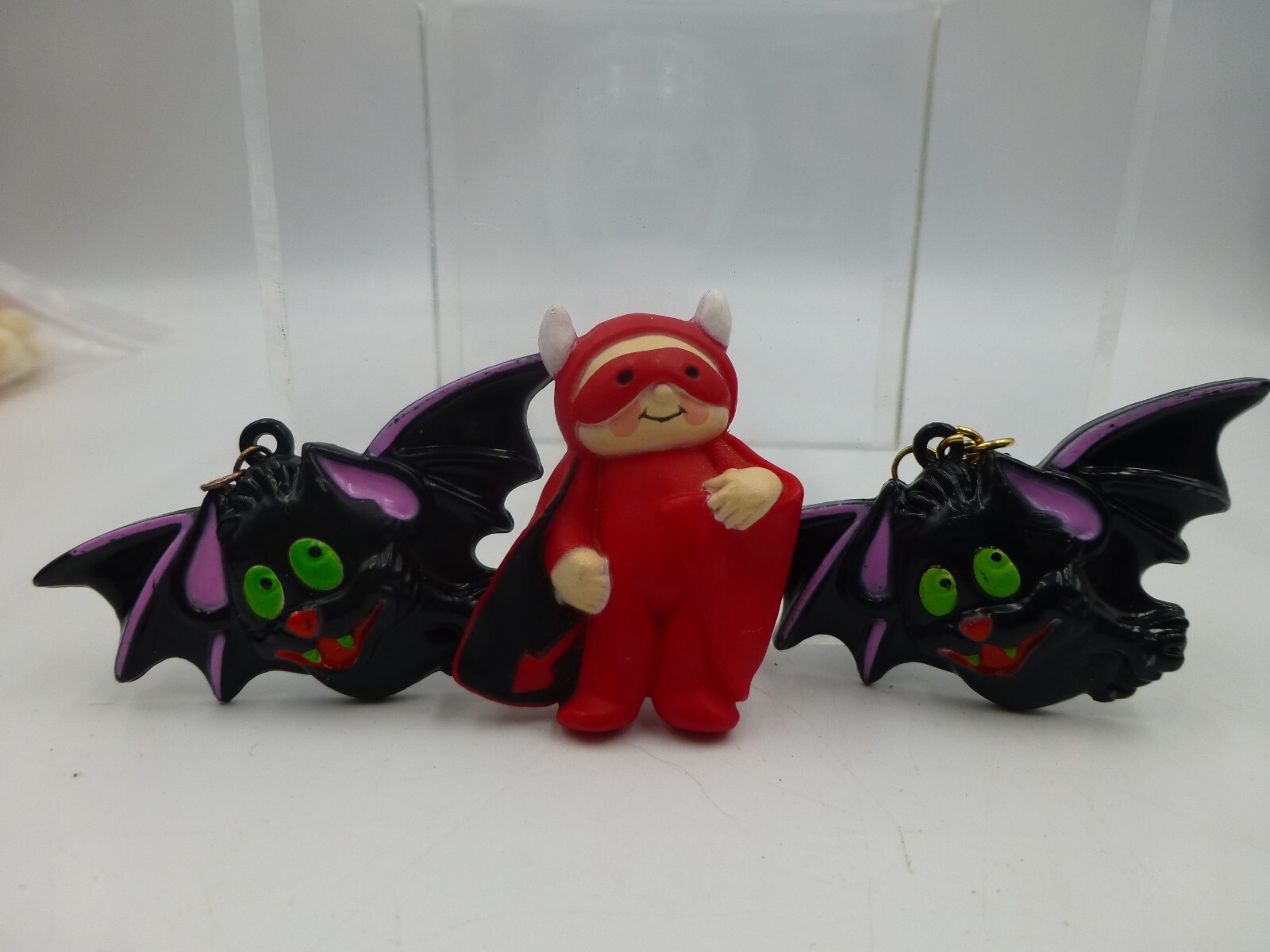 Fun World Div, S Lehman, Cute Devil Pin + Bat Earrings